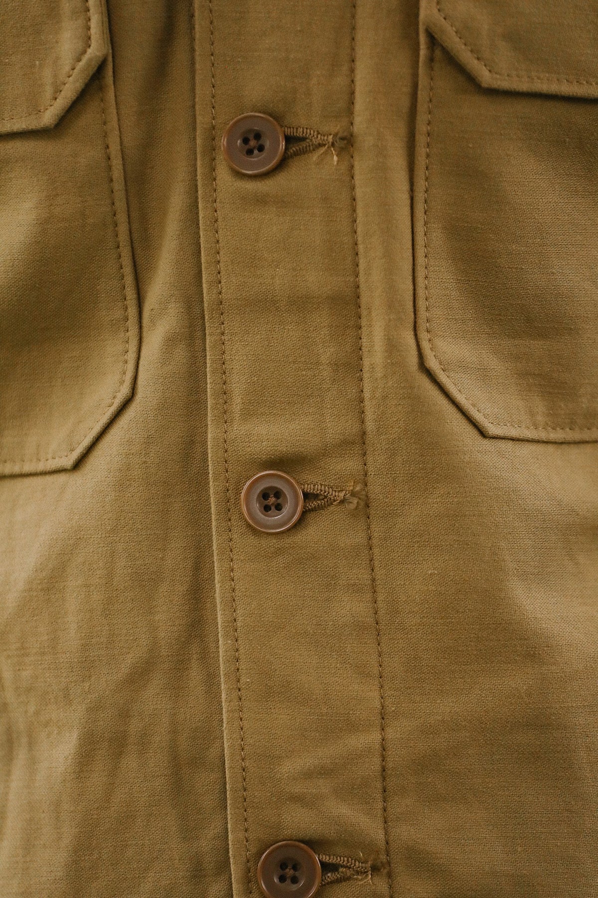 IHSH-451-KHA Iron Heart 9oz Cotton Sateen Military CPO Shirt - Khaki