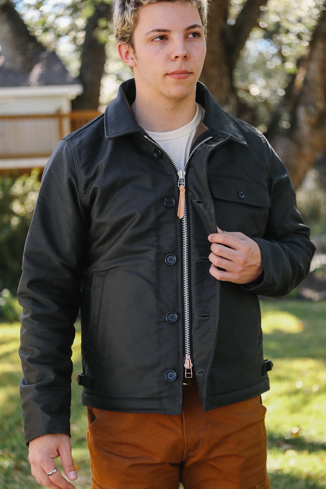 Oiled Whipcord A2 Deck Jacket - Black IHM-45-BLK – Iron Shop