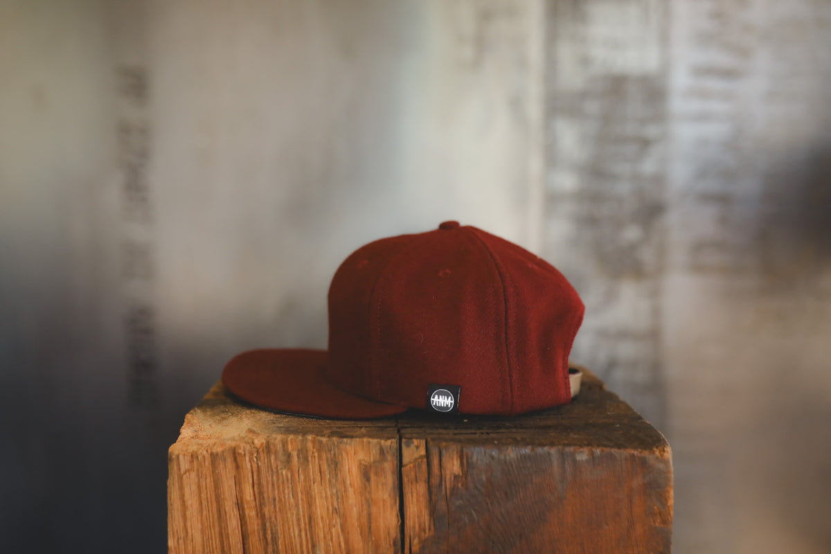 ANM Wool Vintage 6 Panel Cap- Burgundy