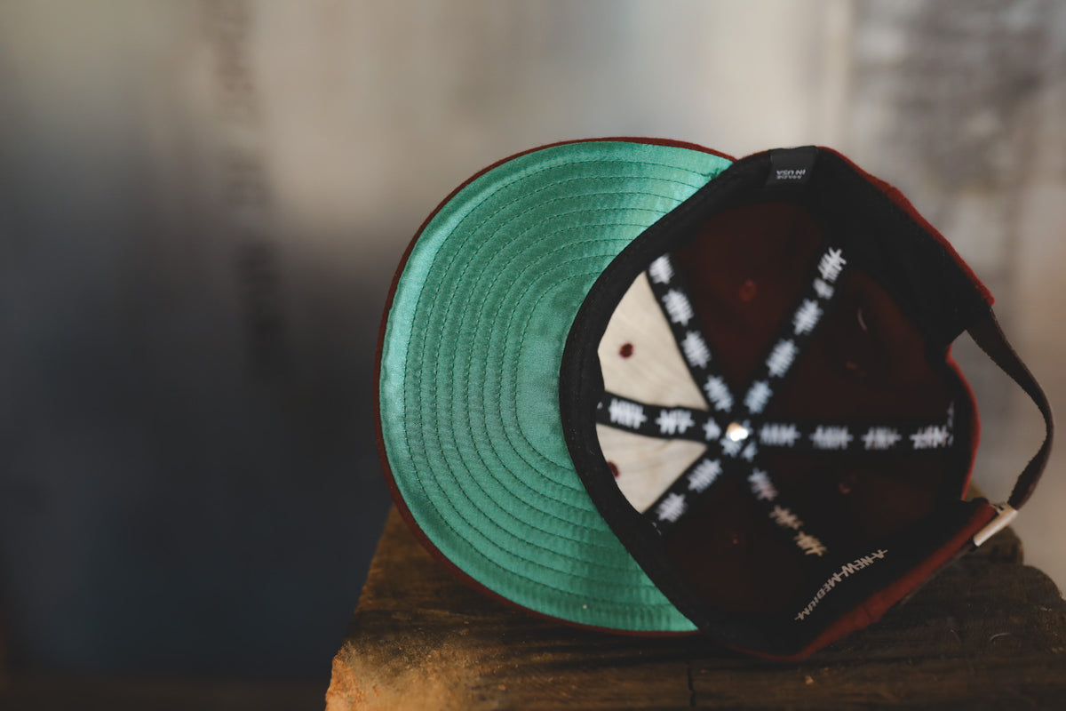 ANM Wool Vintage 6 Panel Cap- Burgundy