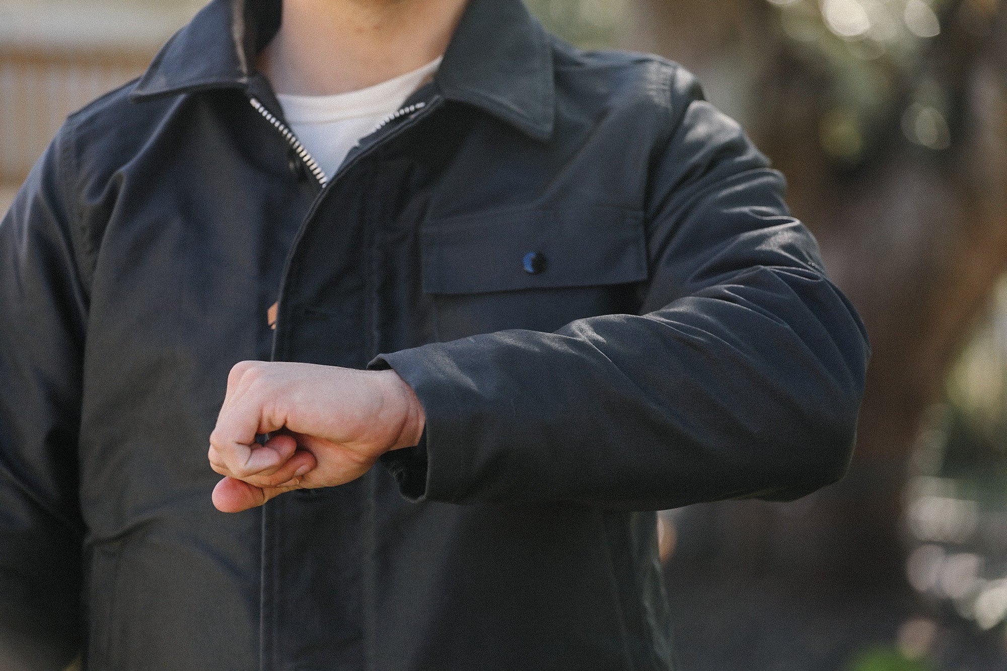 Oiled Whipcord A2 Deck Jacket - Black IHM-45-BLK