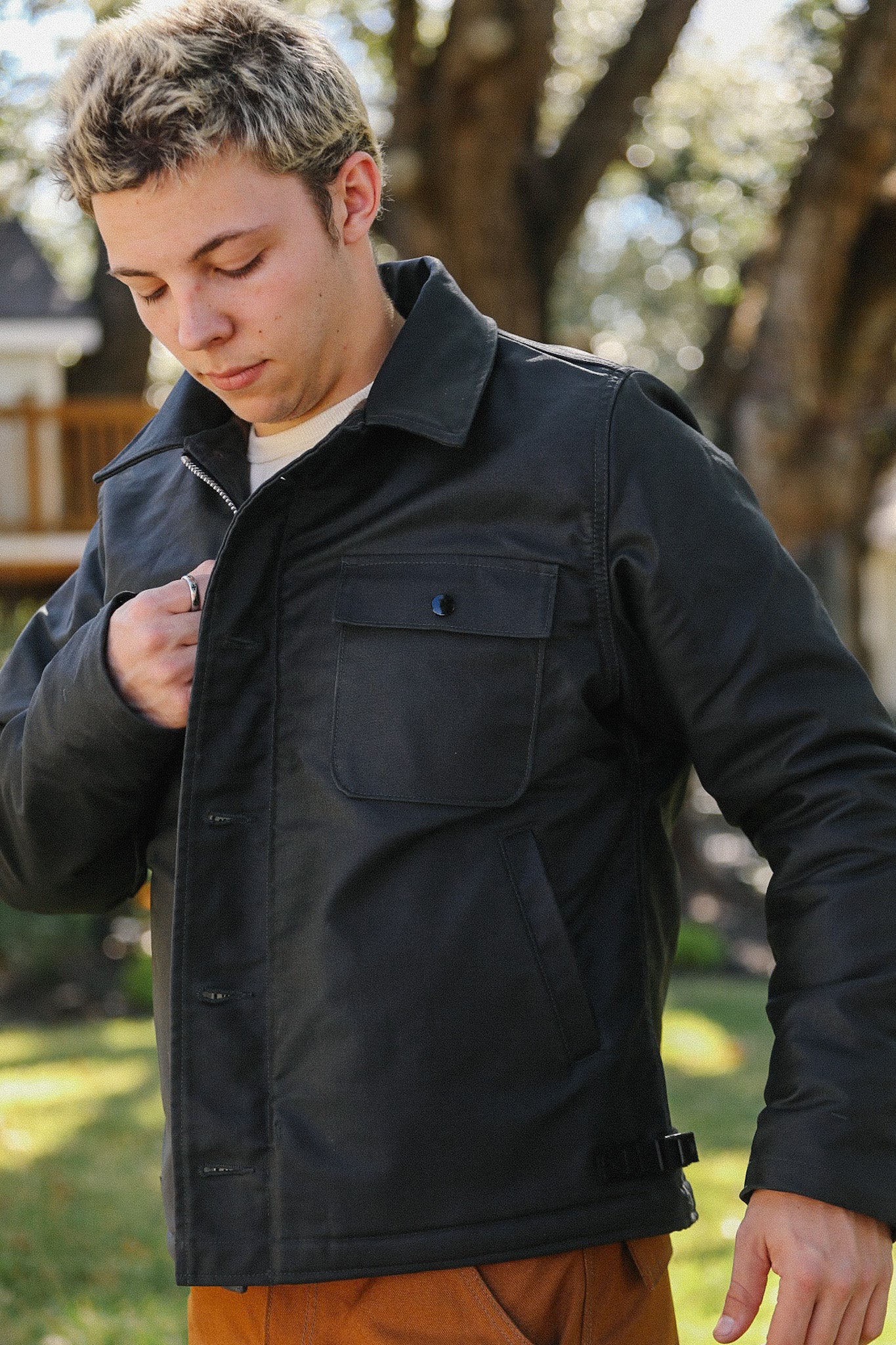 Oiled Whipcord A2 Deck Jacket - Black IHM-45-BLK – Iron Shop
