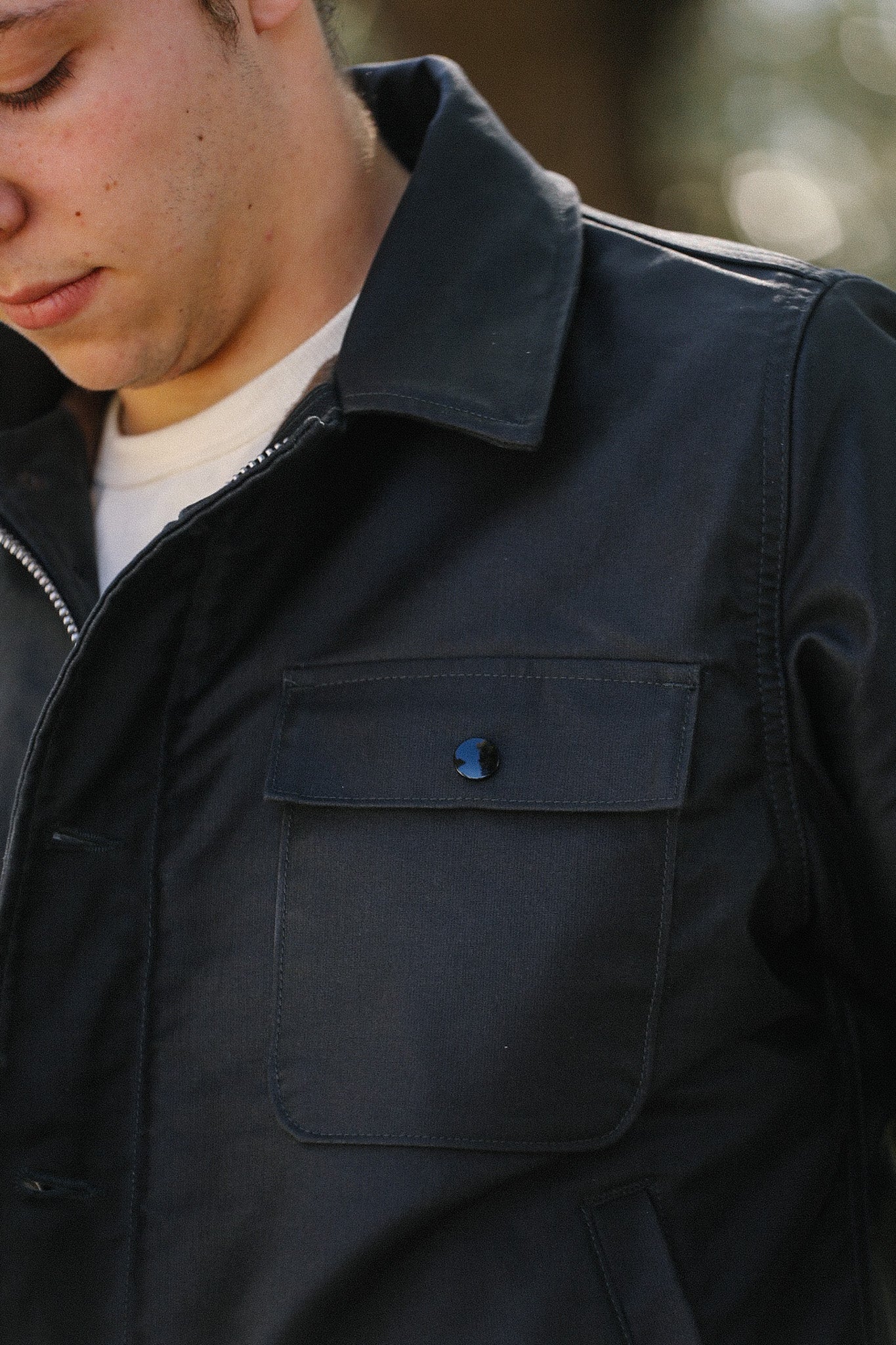 Oiled Whipcord A2 Deck Jacket - Black IHM-45-BLK