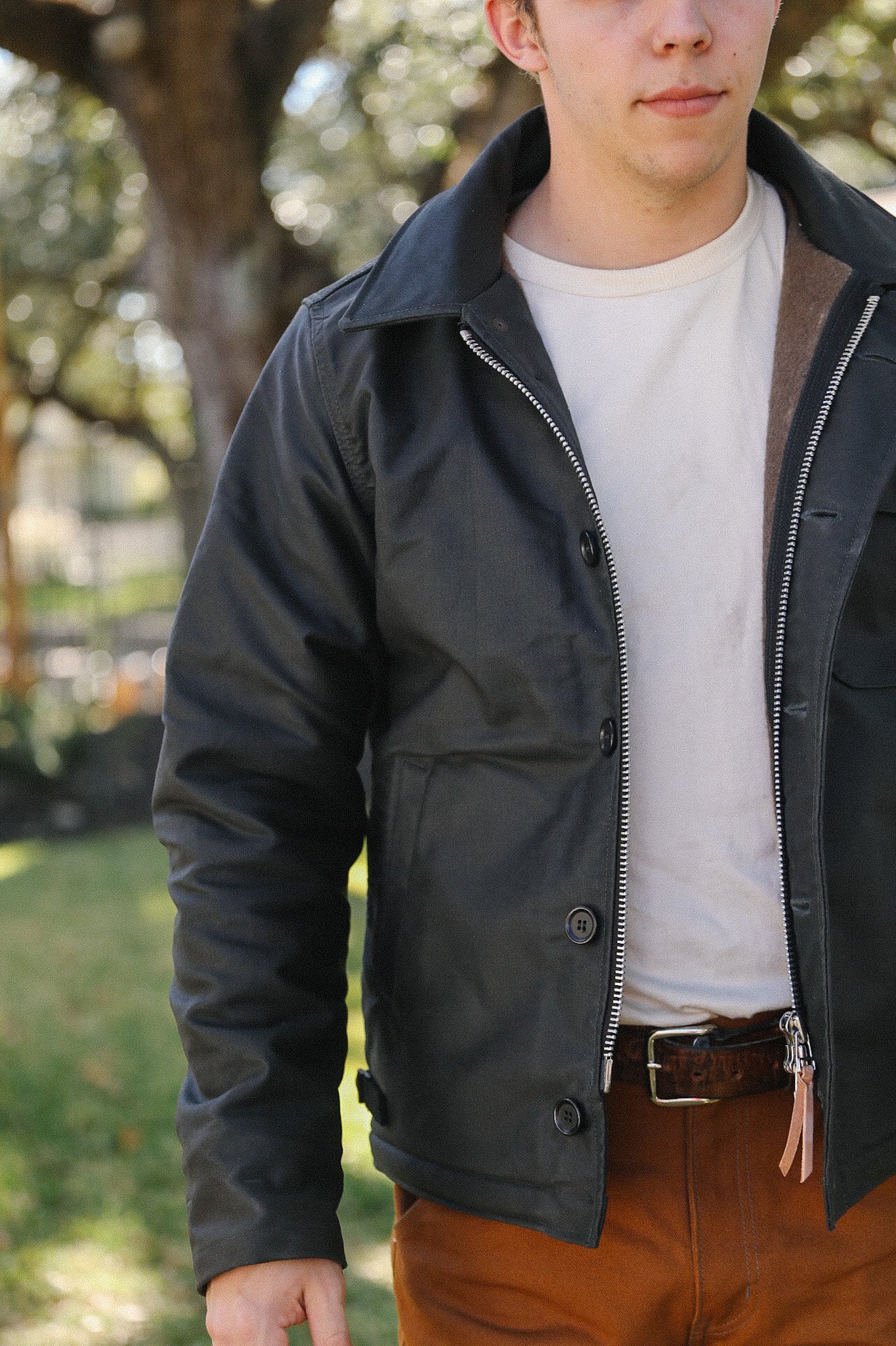 Oiled Whipcord A2 Deck Jacket - Black IHM-45-BLK – Iron Shop