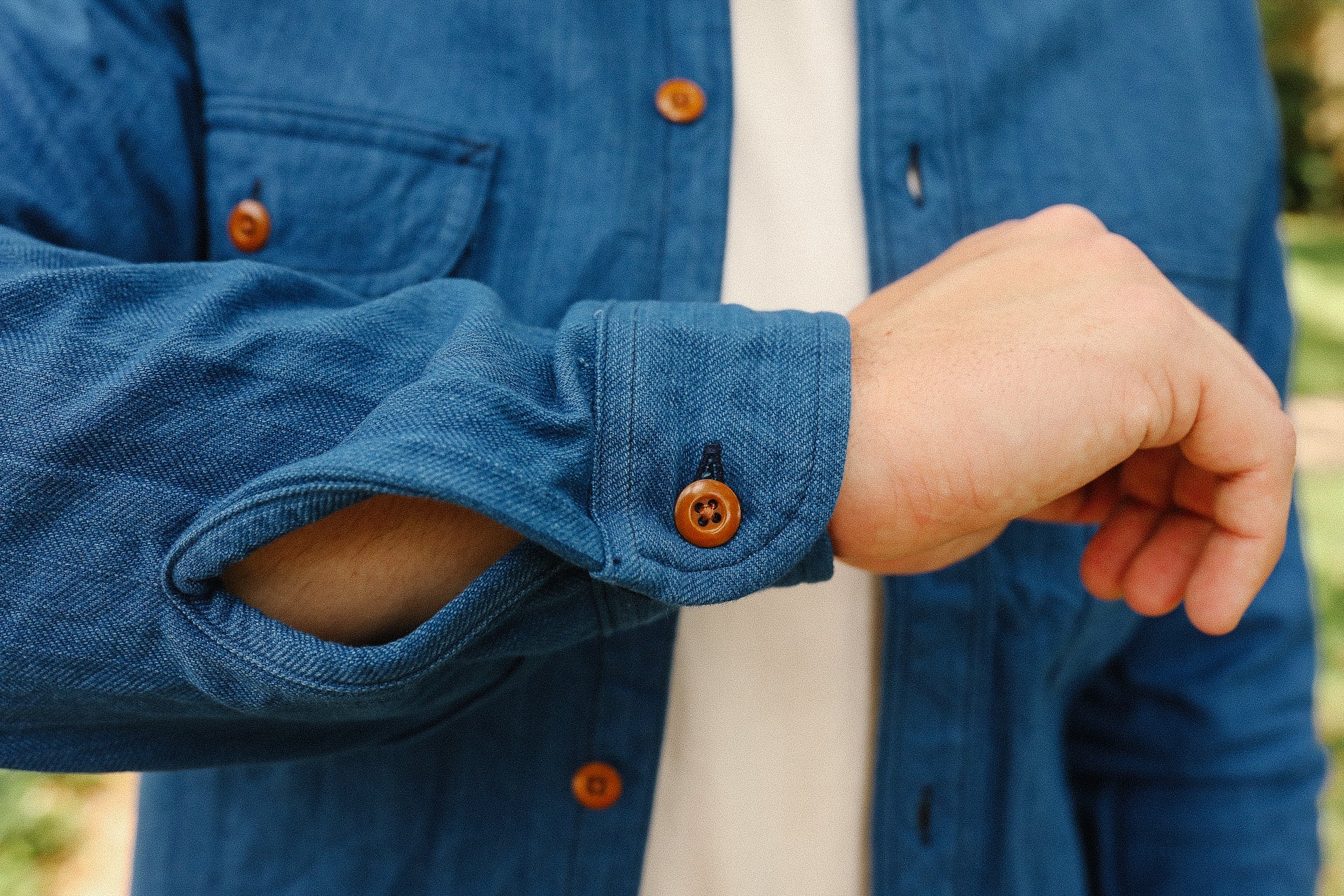 &quot;ASAGI HBT&quot; Natural Indigo Shirt (SSS25-AHB)