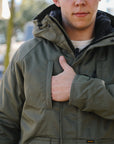 8oz Sateen/Primaloft® Winter Parka Jacket - Olive IHJ-154-OLV