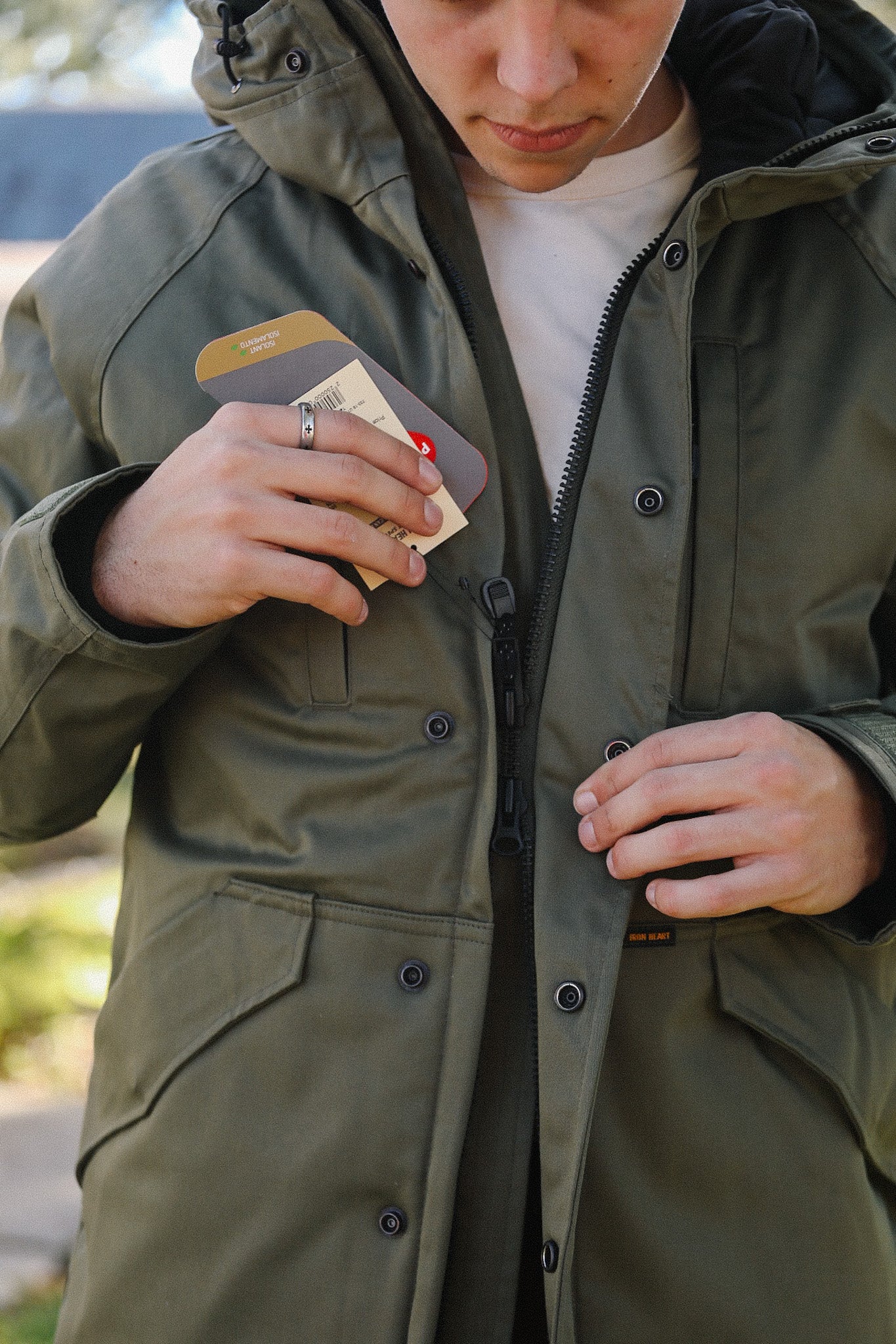 8oz Sateen/Primaloft® Winter Parka Jacket - Olive IHJ-154-OLV