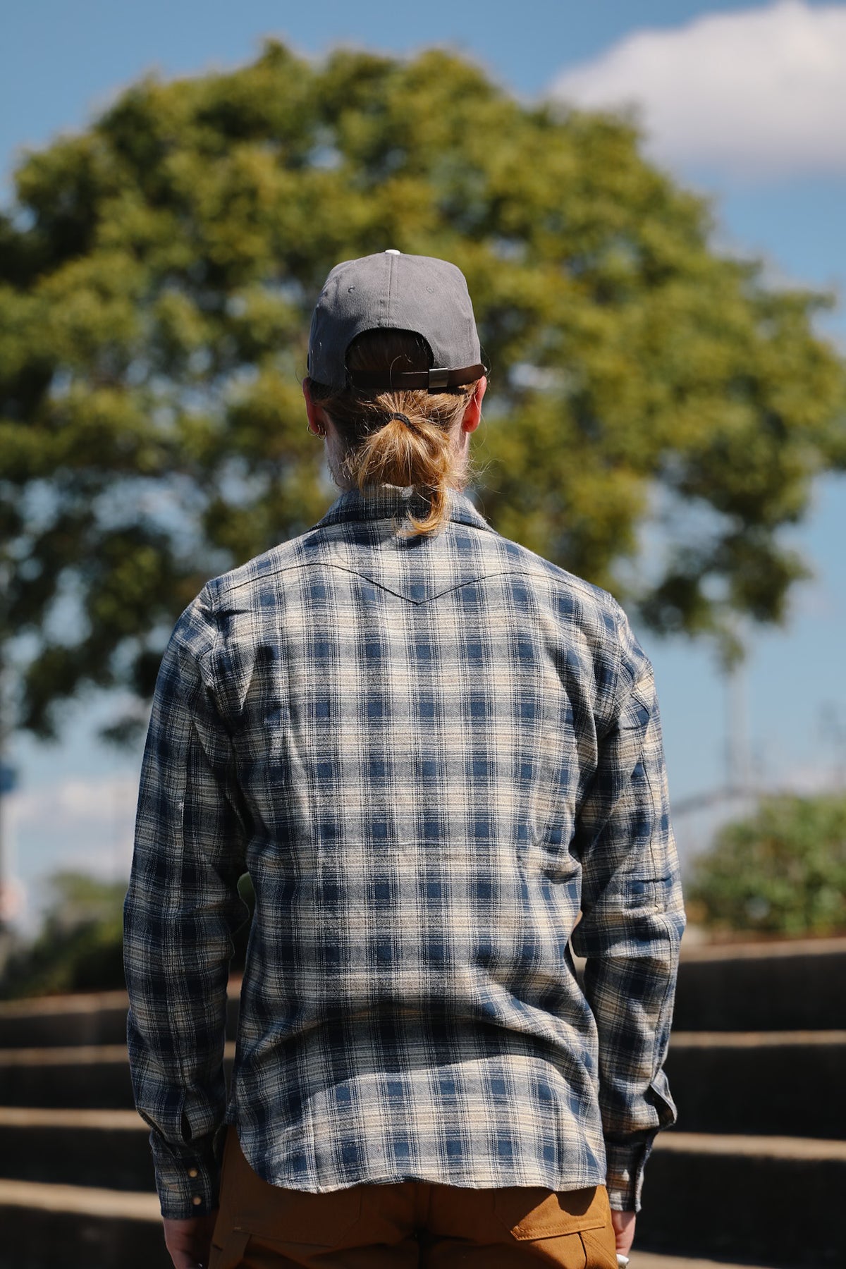 Rogue Territory Western Shirt- Navy Plaid