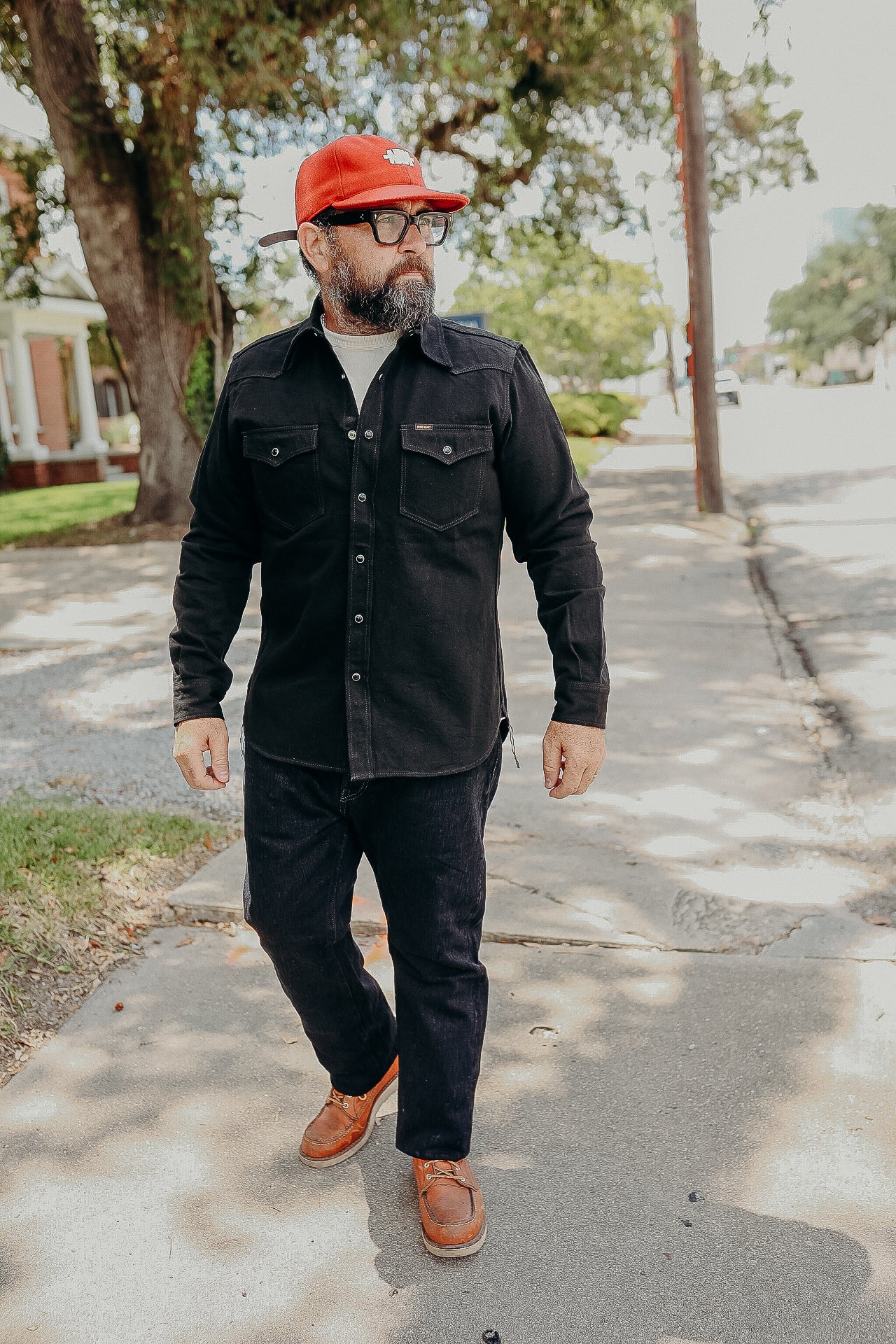 IHSH-218-BLK 12oz Selvedge Denim Western Shirt The Johnny Cash III