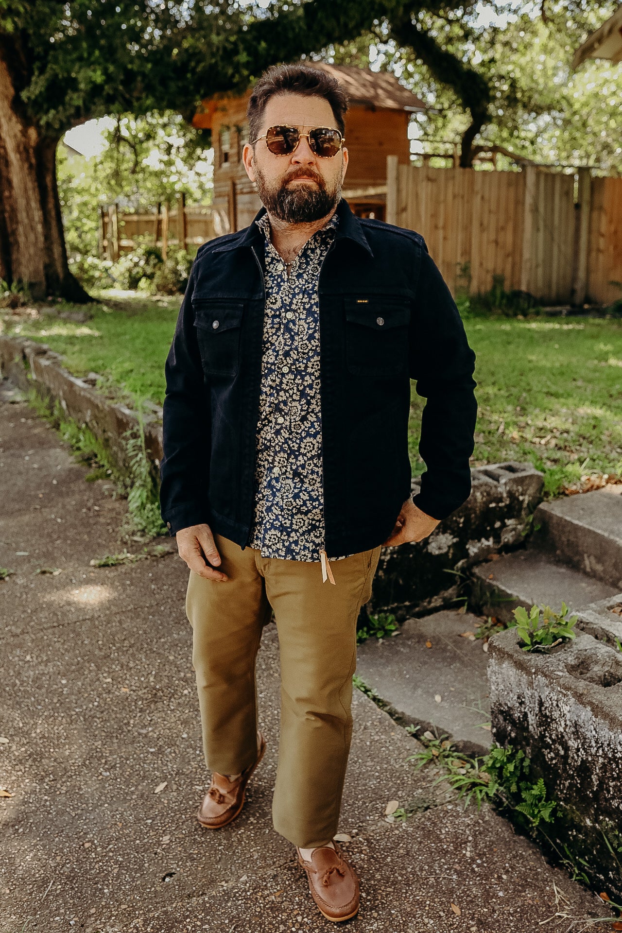 14oz Broken Twill Selvedge Denim Work Jacket - Indigo Overdyed Black