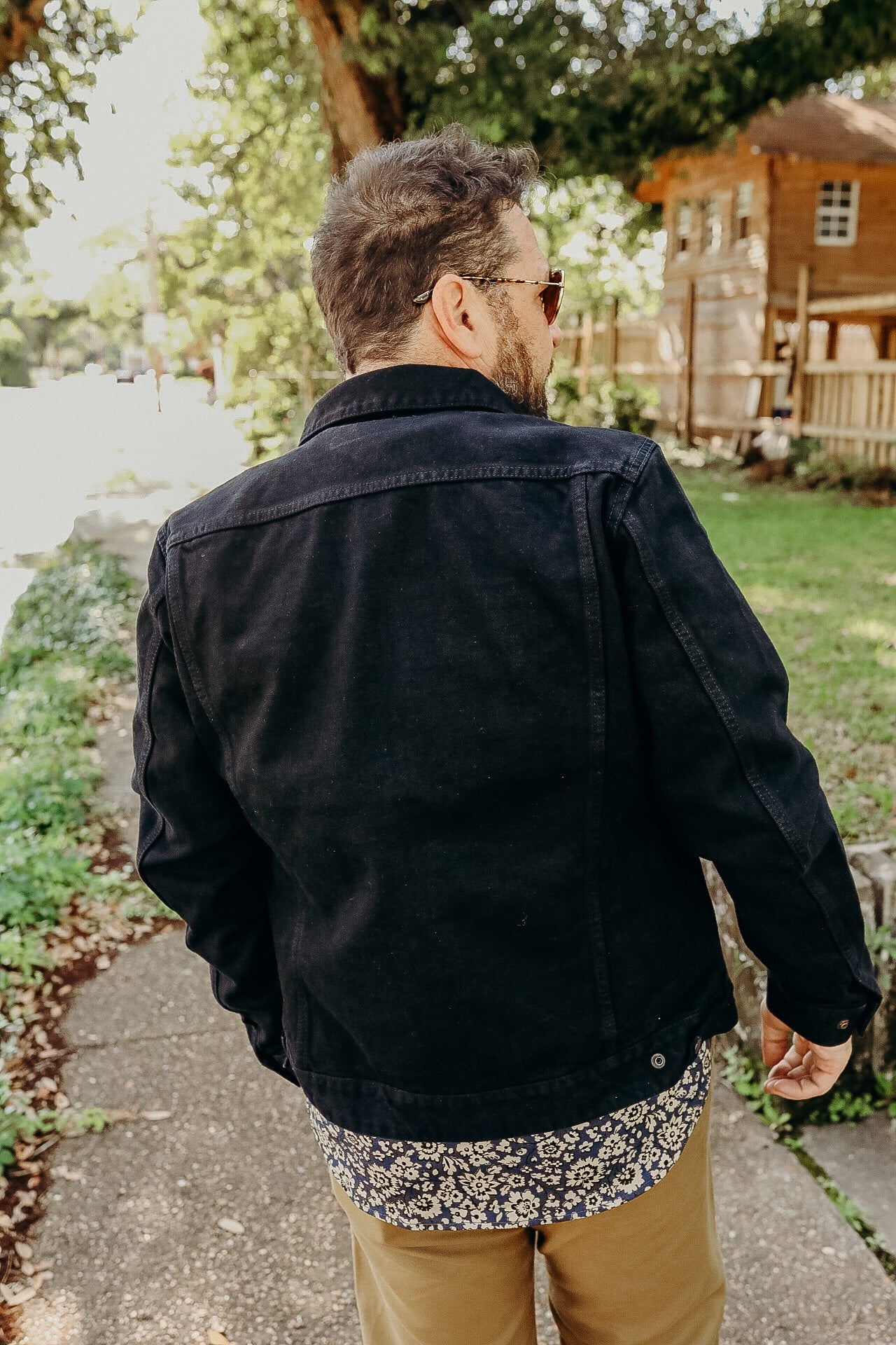 14oz Broken Twill Selvedge Denim Work Jacket - Indigo Overdyed Black