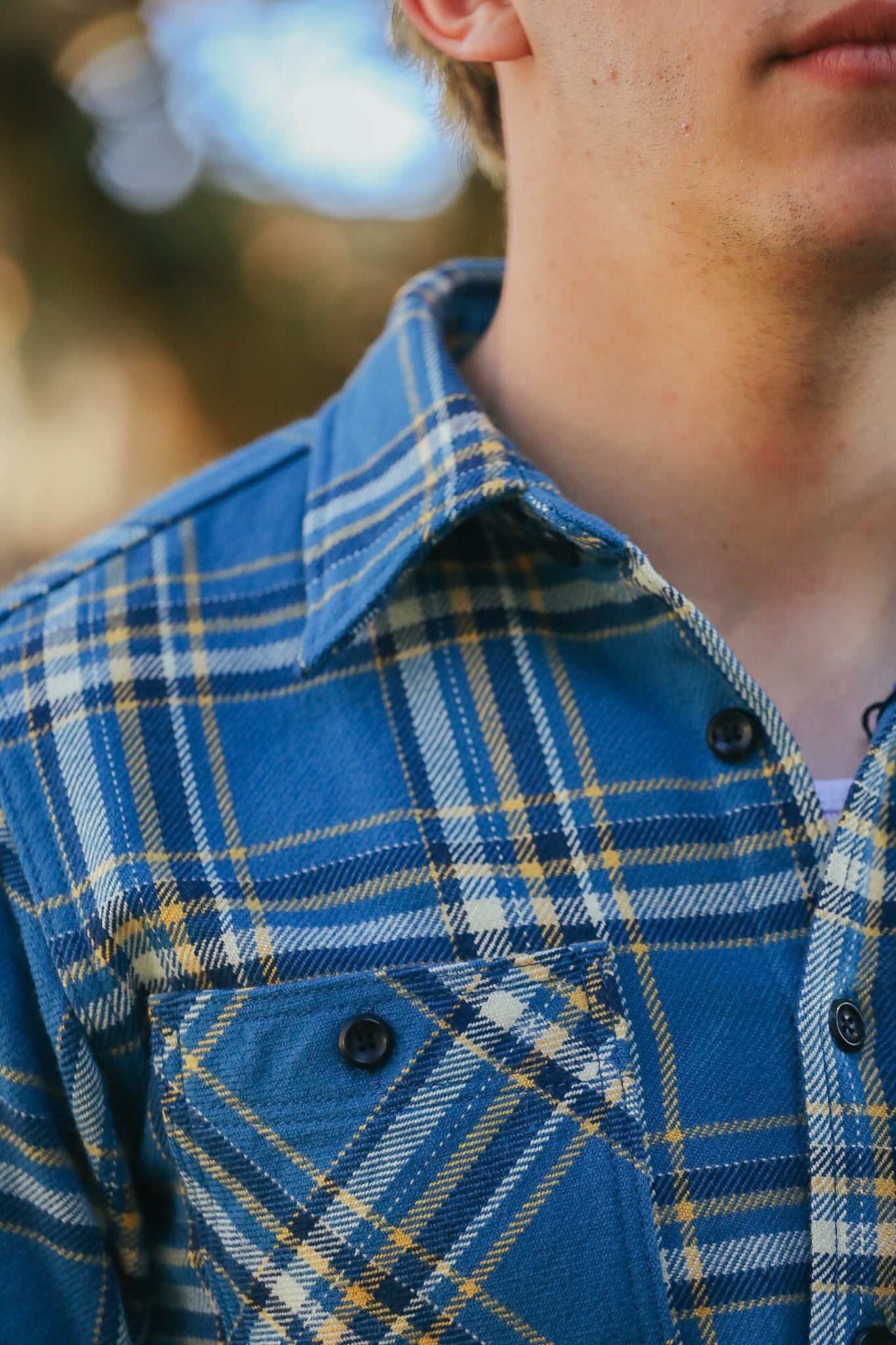 Ultra Heavy Flannel American Check Work Shirt - Blue IHSH-435-BLU