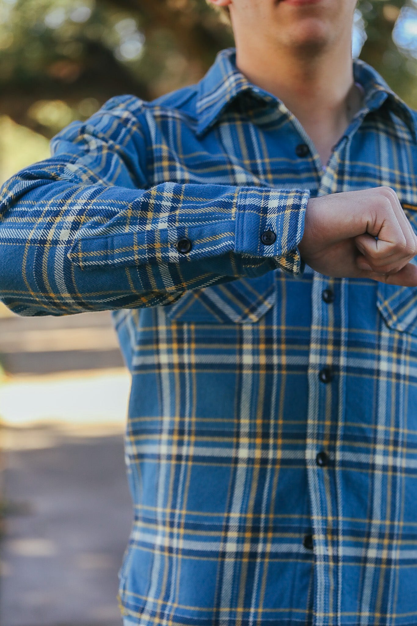 Ultra Heavy Flannel American Check Work Shirt - Blue IHSH-435-BLU