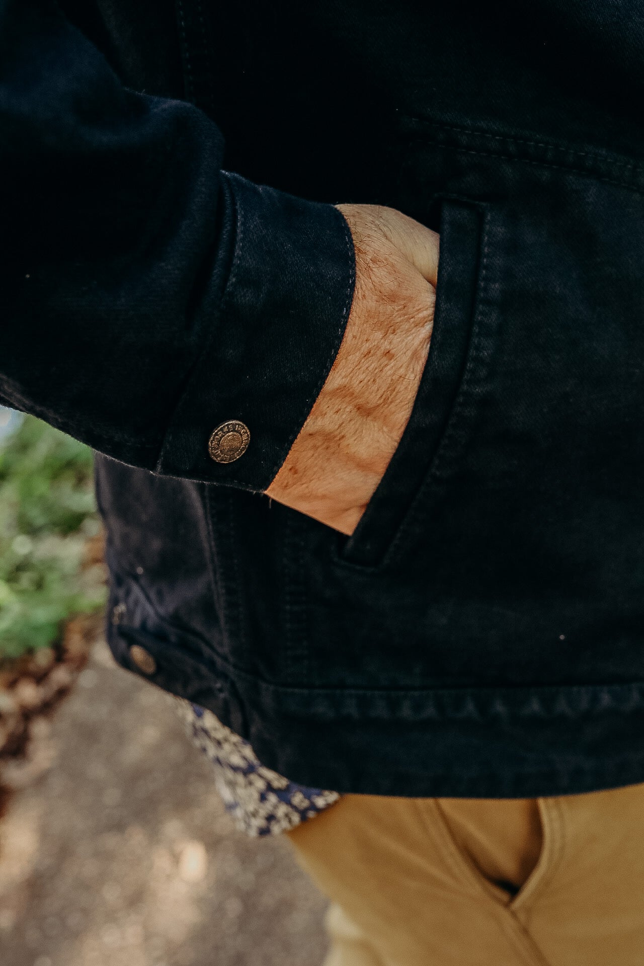 14oz Broken Twill Selvedge Denim Work Jacket - Indigo Overdyed Black