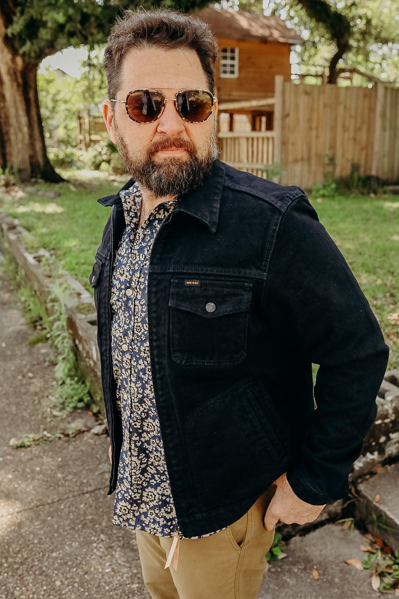 14oz Broken Twill Selvedge Denim Work Jacket - Indigo Overdyed Black