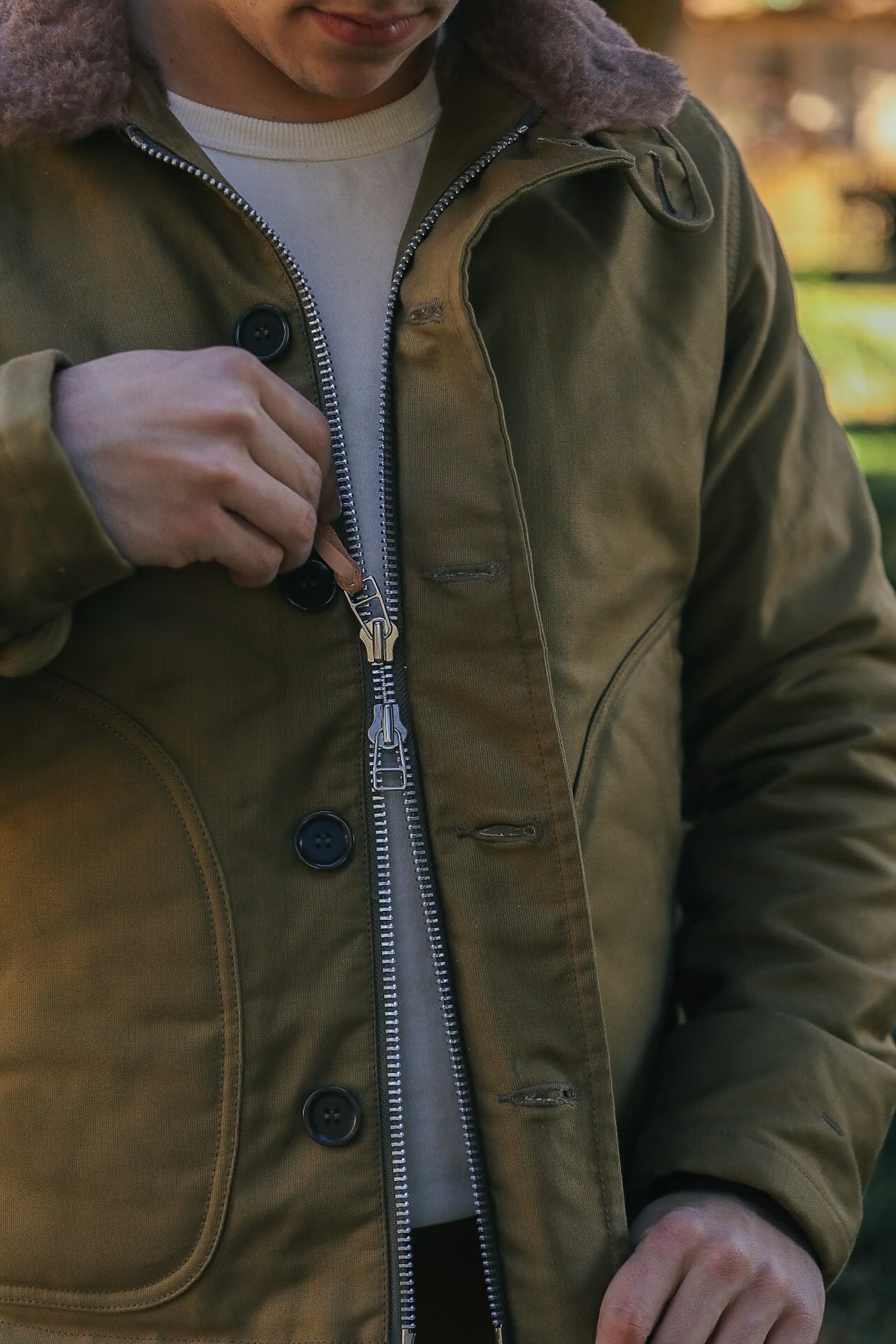 Whipcord N1 Deck Jacket - Khaki IHM-35-KHA