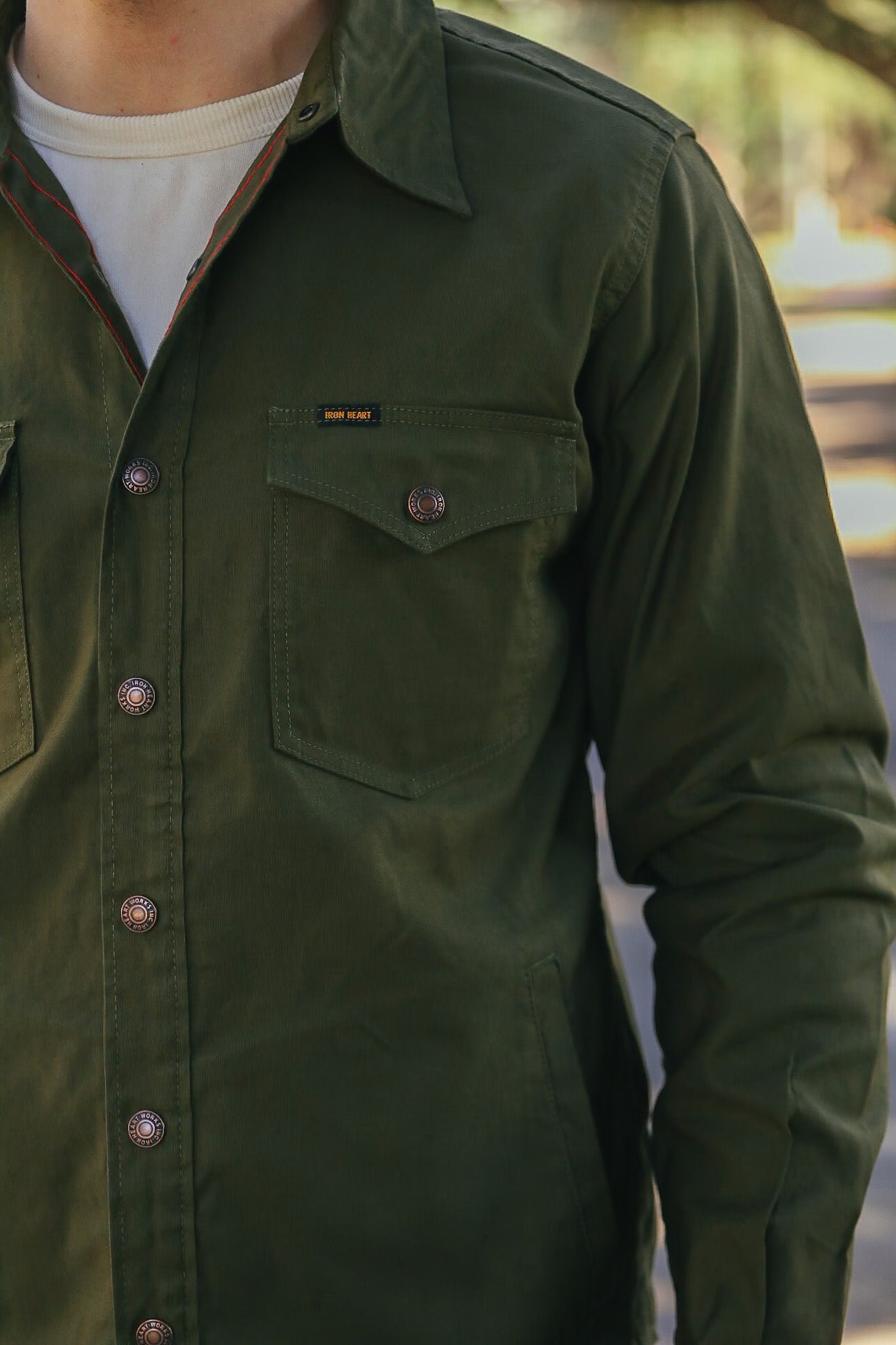 8oz Military Whipcord CPO Shirt - Olive IHSH-425-OLV