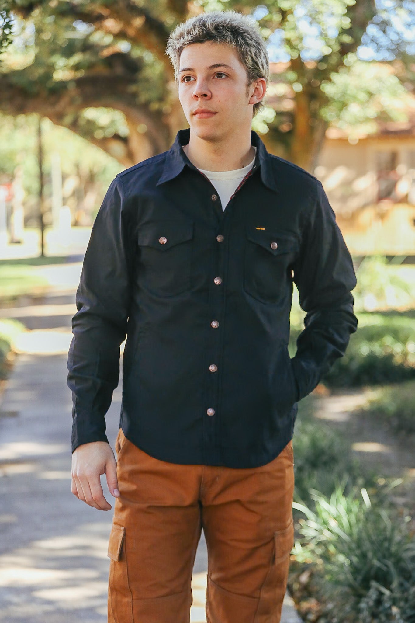 8oz Military Whipcord CPO Shirt - Black IHSH-425-BLK – Iron Shop