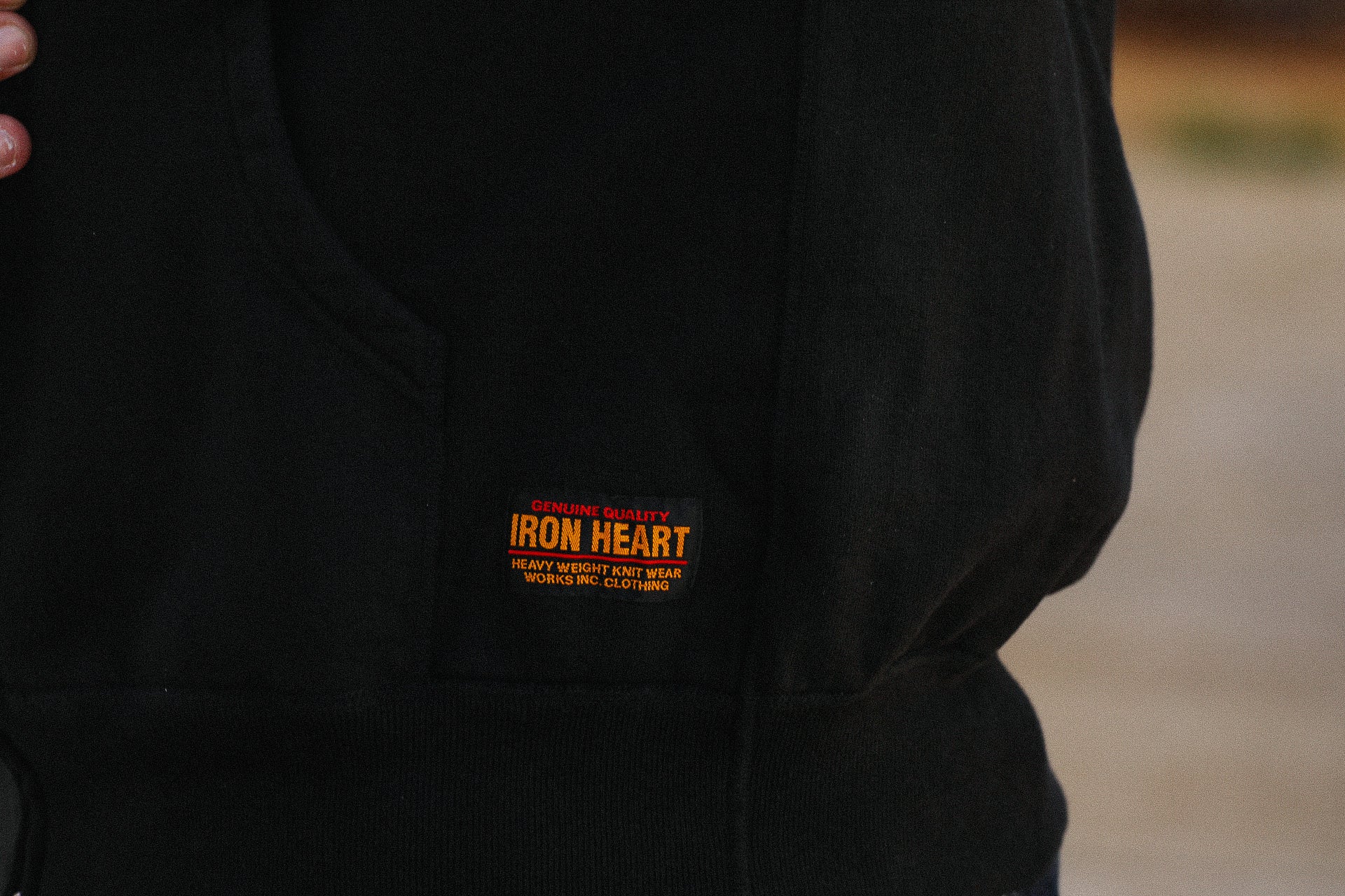 14oz Ultra Heavyweight Loopwheel Cotton Zip Up Hoodie - Black  IHSW-10-BLK