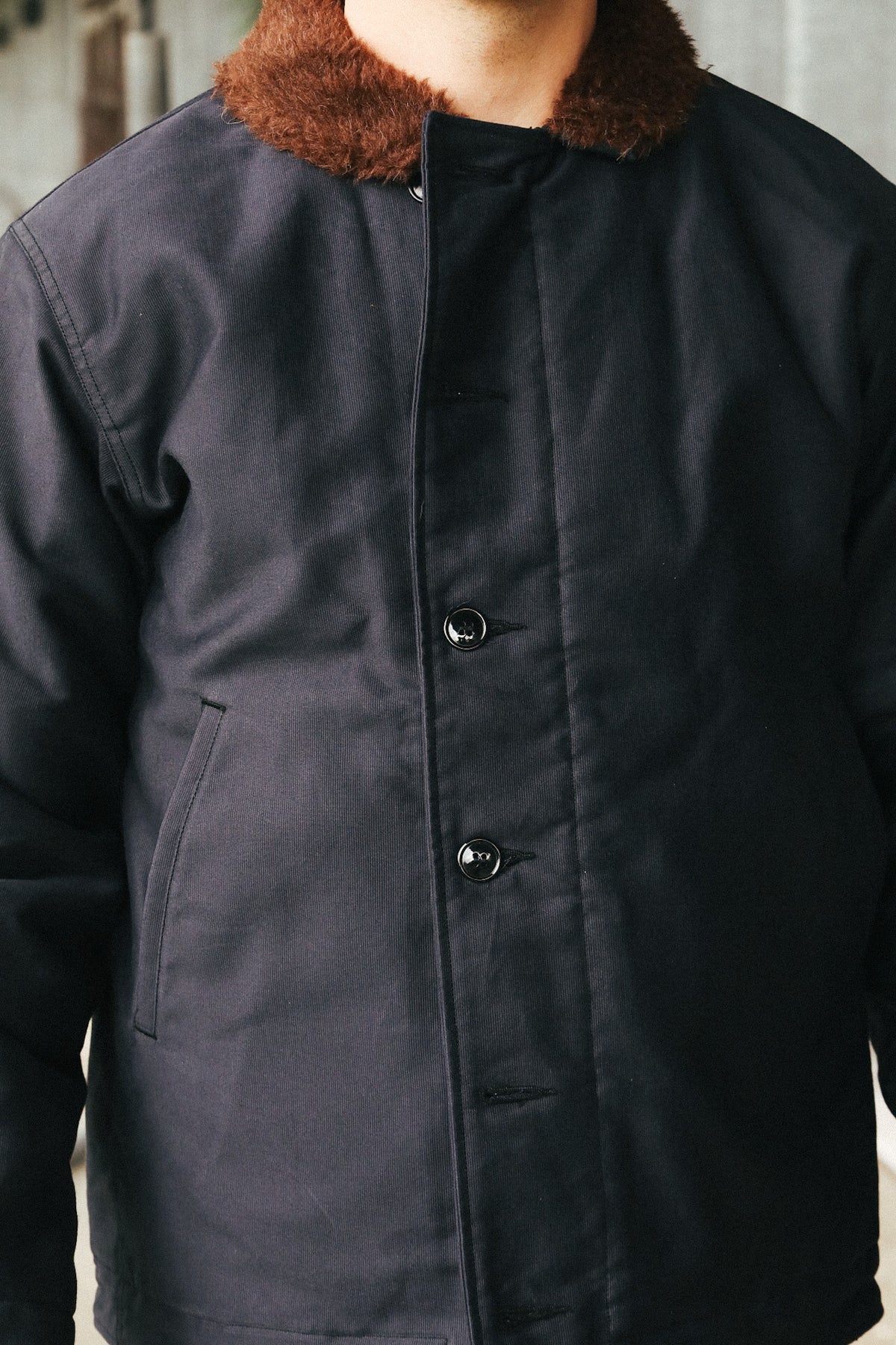 BR15340 Buzz Rickson's 1943 Model N-1 Navy Department Deck Jacket- Navy