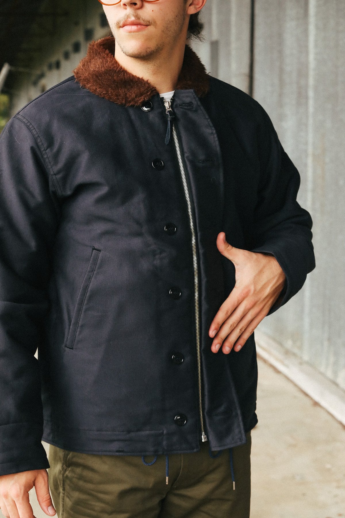 BR15340 Buzz Rickson's 1943 Model N-1 Navy Department Deck Jacket- Navy