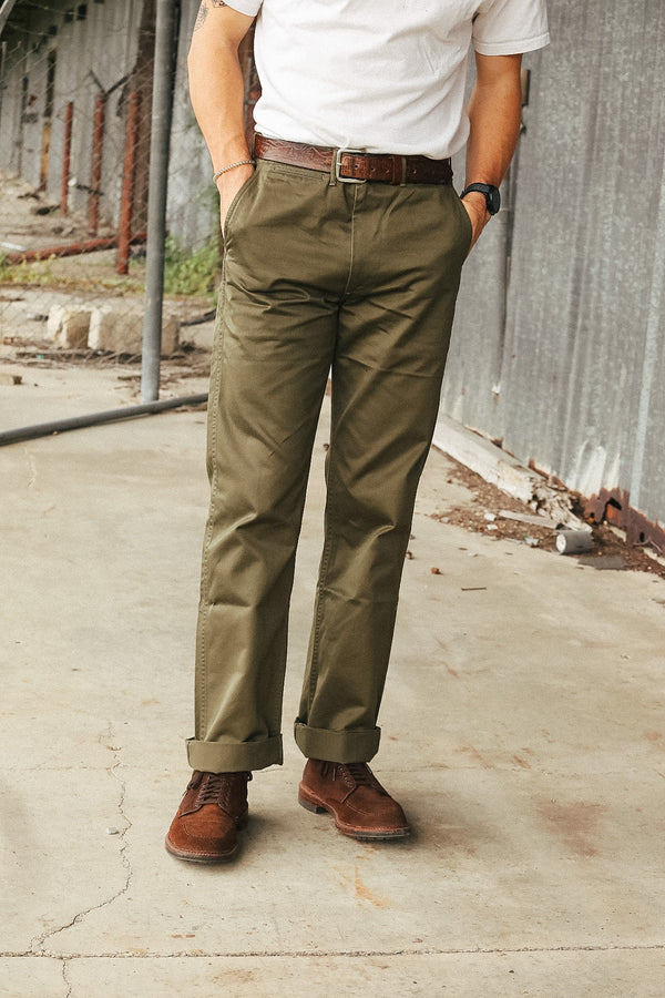 BR40025A Buzz Rickson Original Spec Chinos- Olive