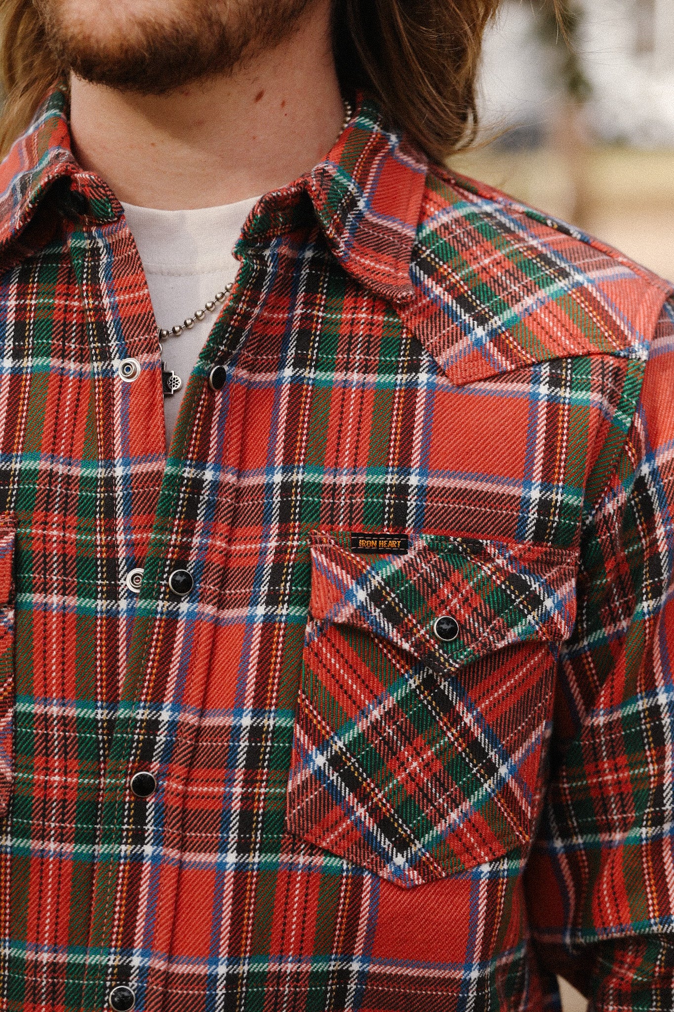 Ultra Heavy Flannel American Check Western Shirt - Red &quot;The Watermelon Man&quot; IHSH-436-RED