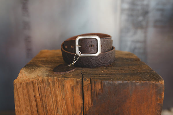 Hollywood Trading Co. Embossed Belt- Brown