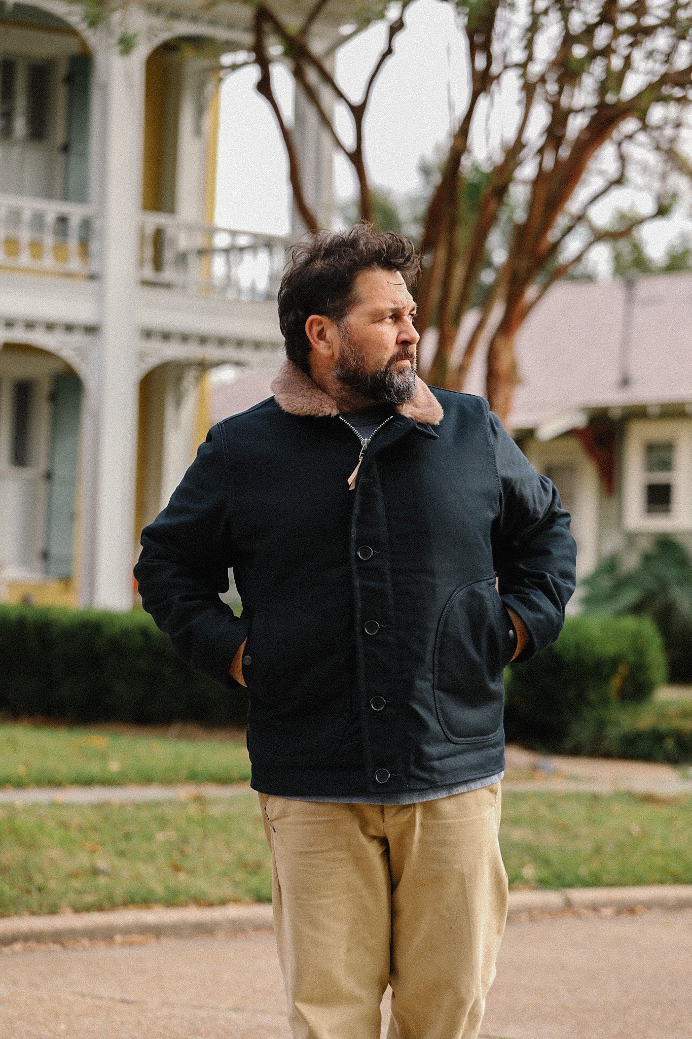 IHM-35-NAVY N1 Deck Jacket - Navy Whipcord – Iron Shop Provisions