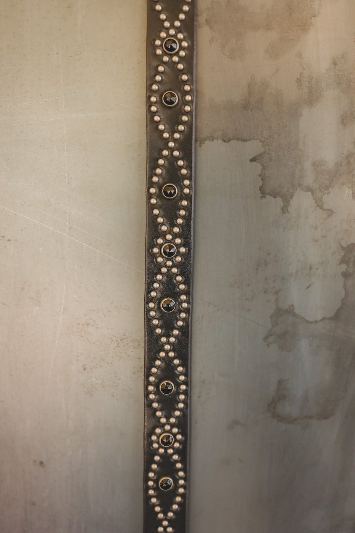 Hollywood Trading Co. Studded 3 Piece Western Belt- Black/Black