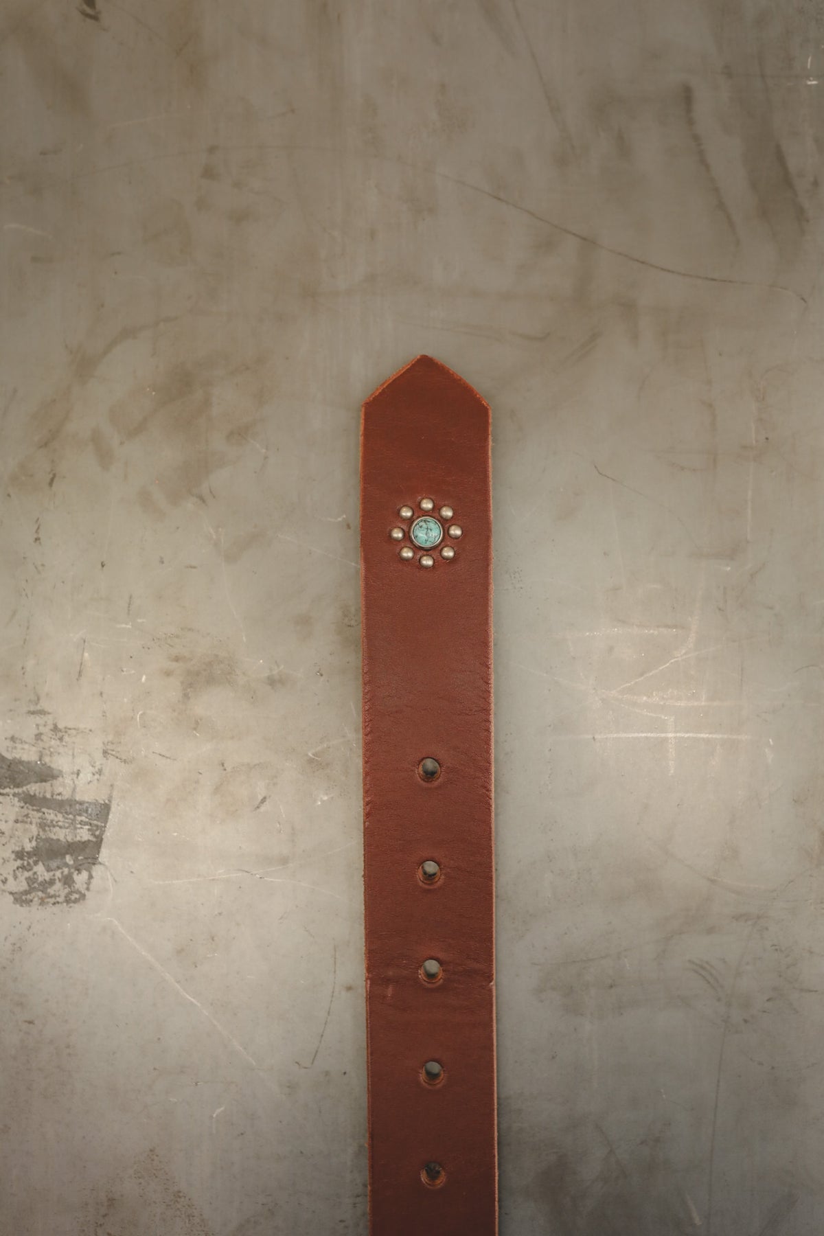Hollywood Trading Co. Studded Vine Belt- Brown/Turquoise
