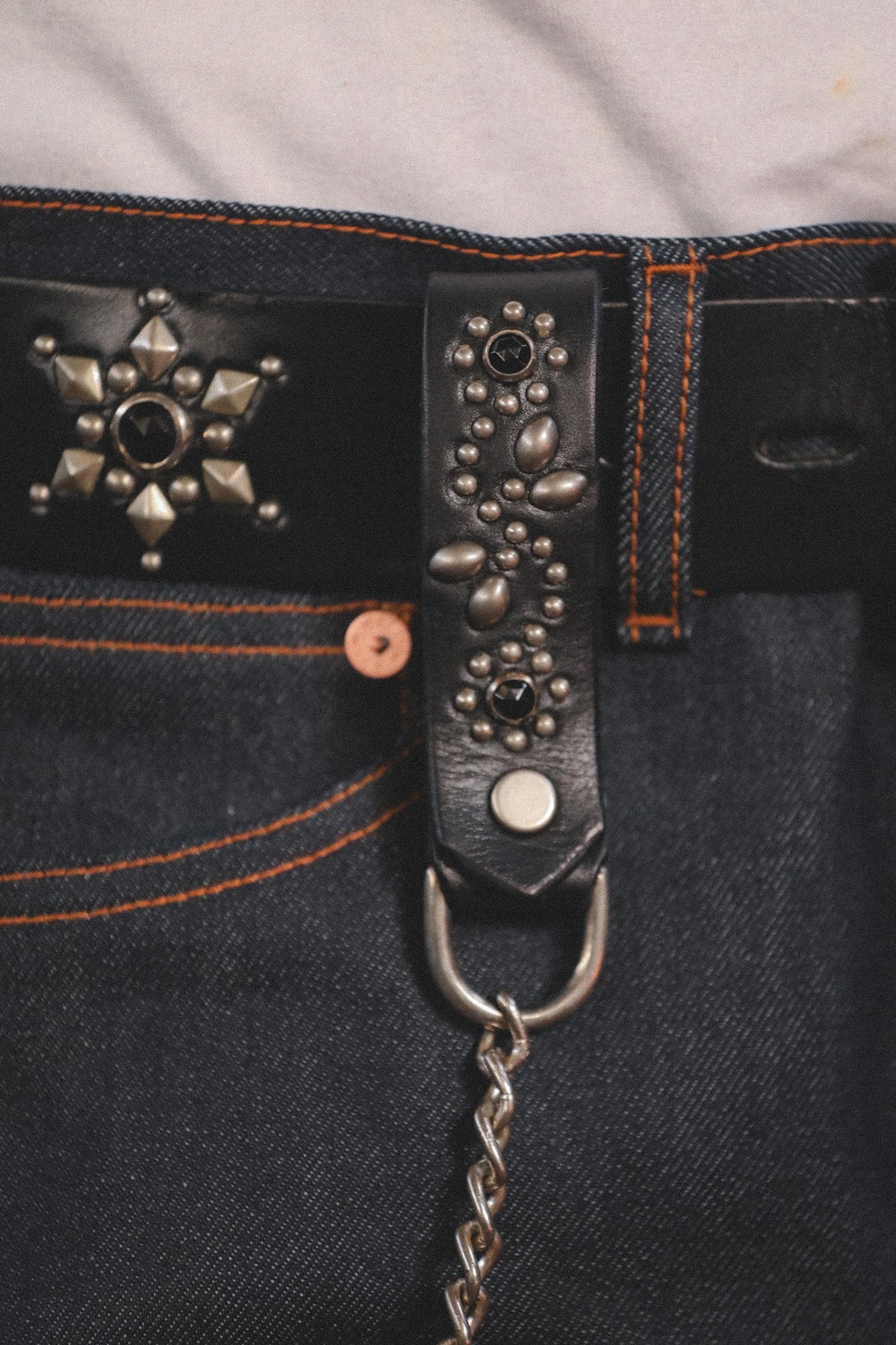 Hollywood Trading Co. Studded Wallet Chain- Black/Black