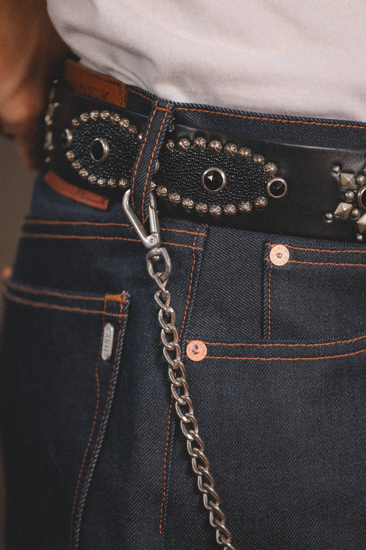 Hollywood Trading Co. Studded Wallet Chain- Black/Black