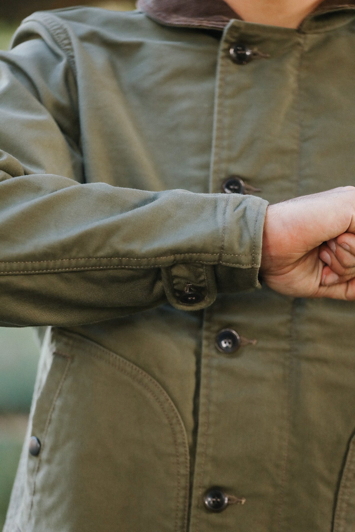 IHM-53-ODG 12oz Whipcord Lightweight N1 Deck Jacket - Olive Drab Green