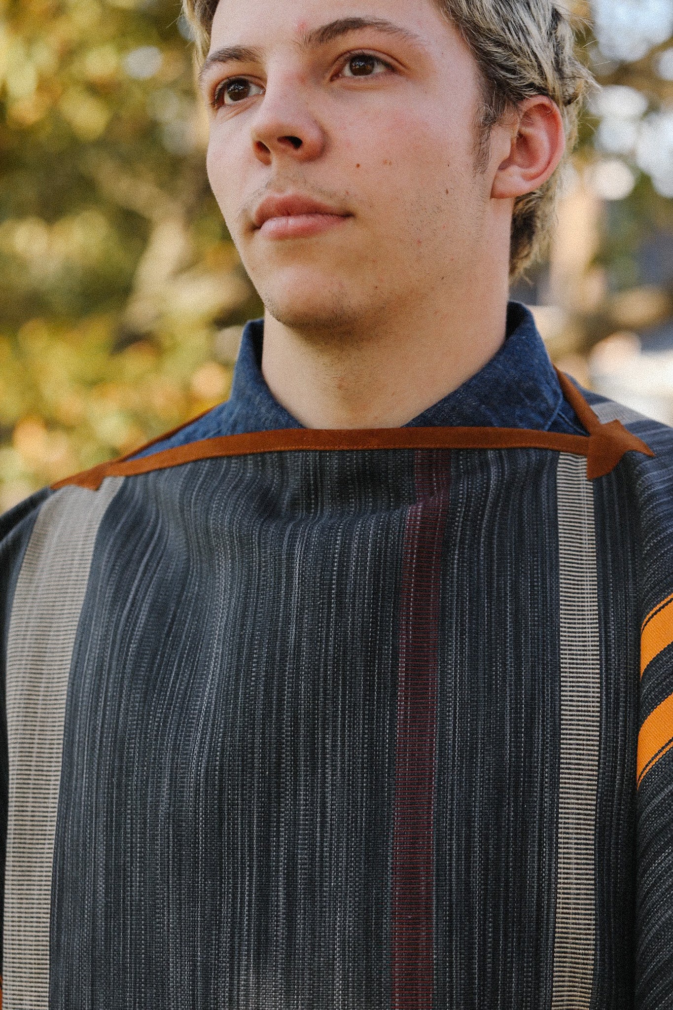Indigofera Poncho-Grey/Orange/Wine