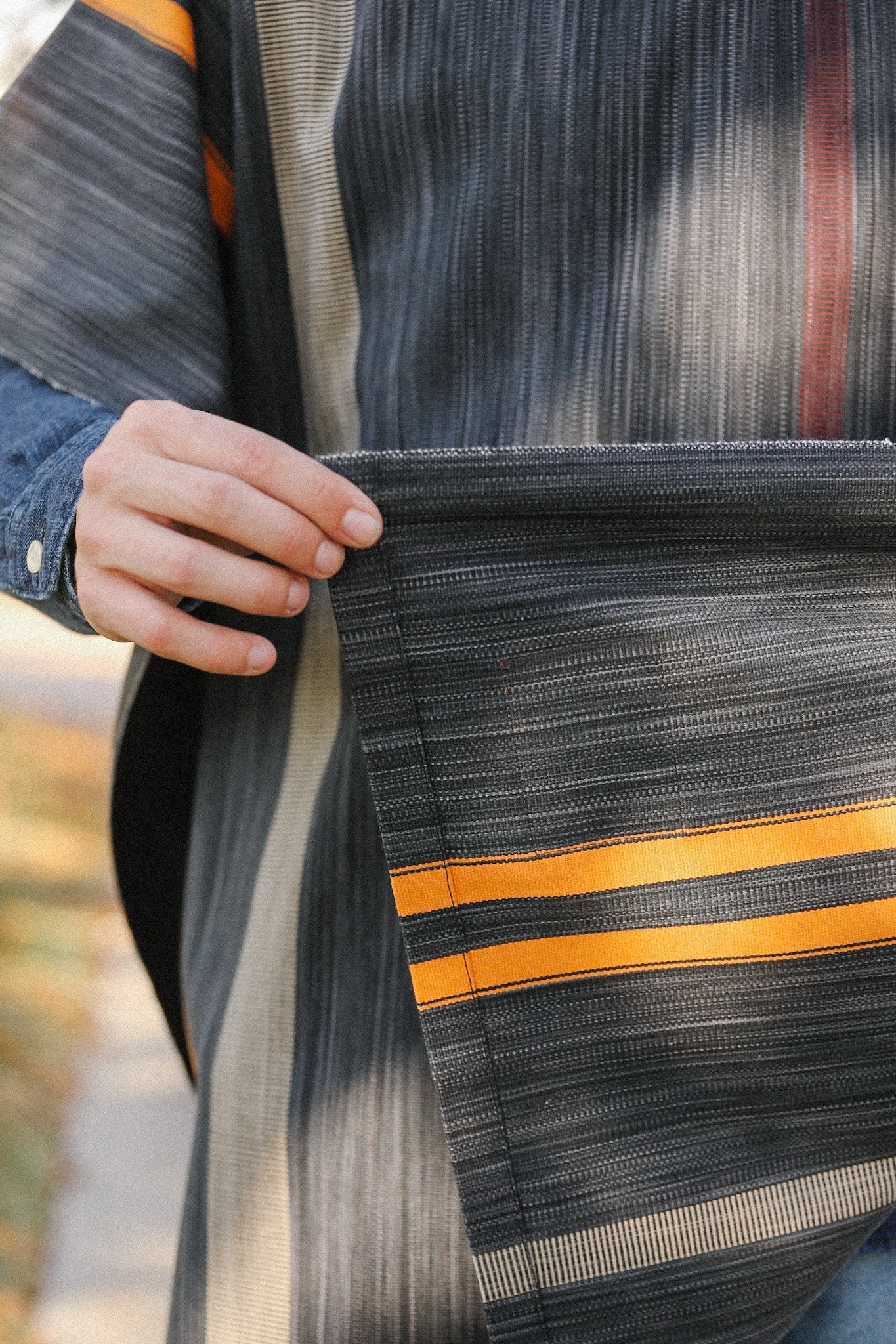 Indigofera Poncho-Grey/Orange/Wine