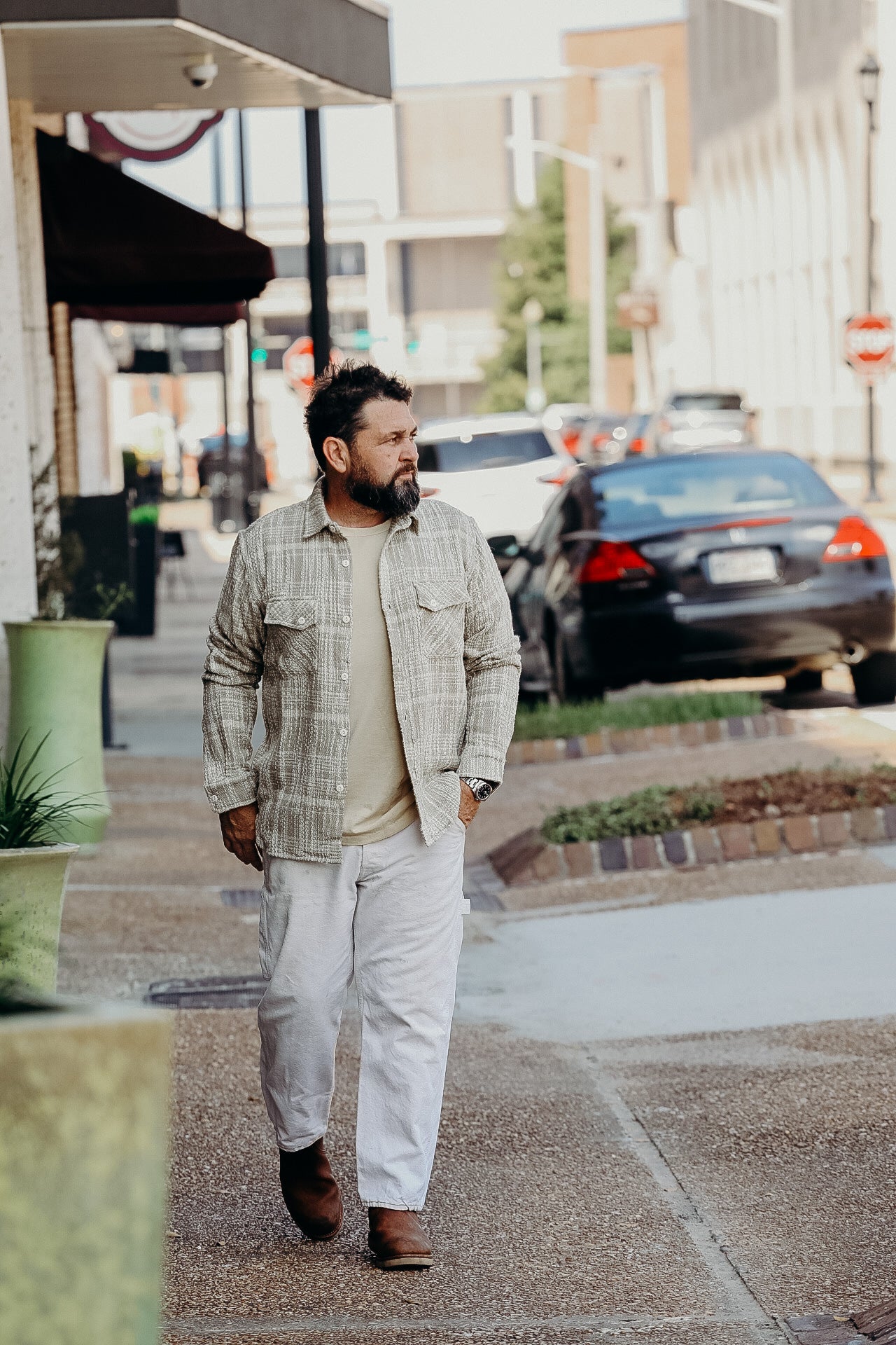 Crosscut Flannel -Alabaster Jacquard