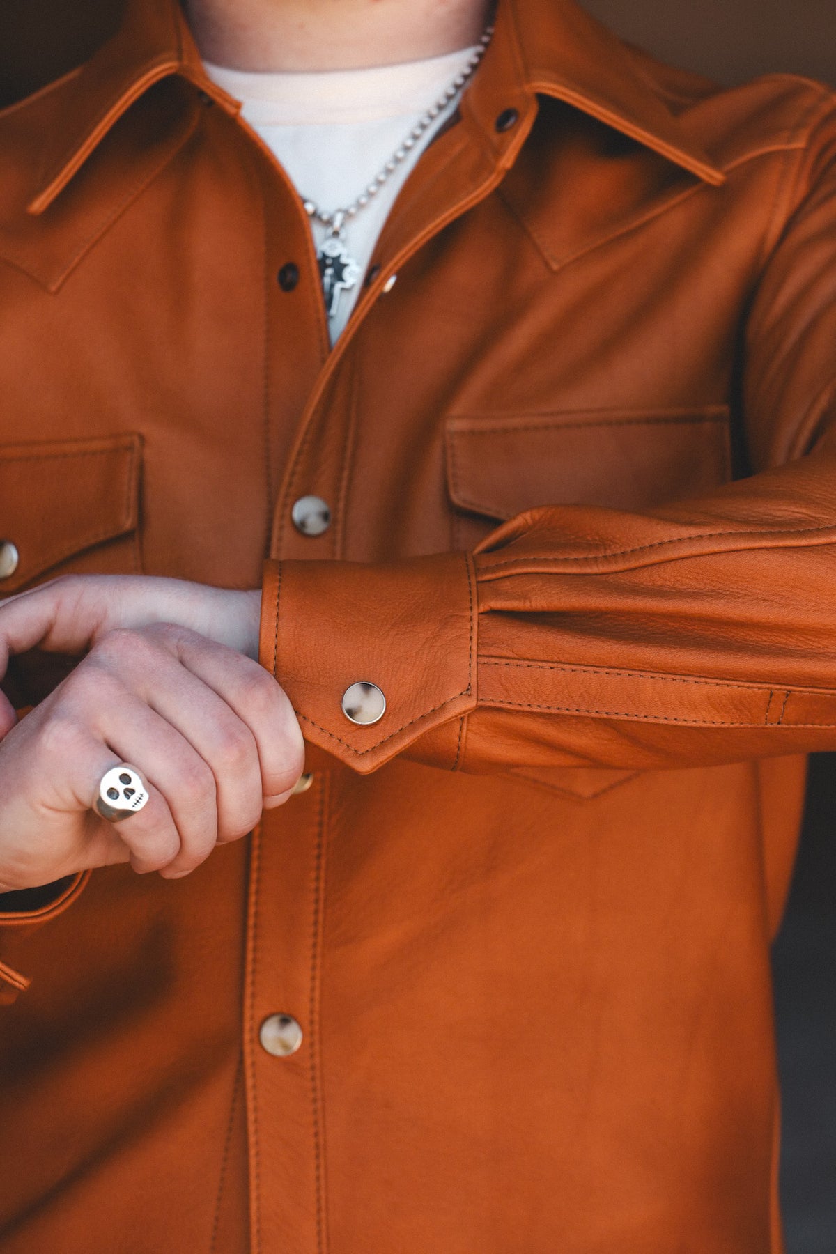 Y'2 SS-13 Steer Oil Western Shirt- Camel