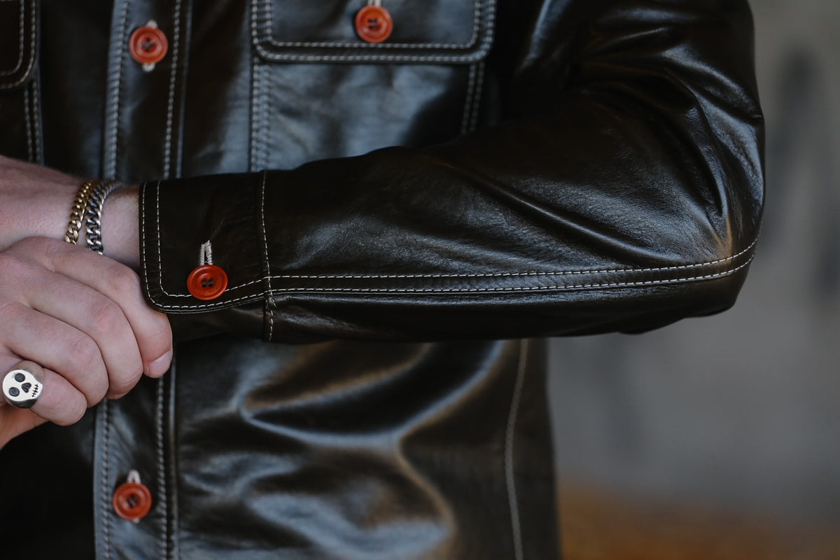 Y'2 OS-11 Oil Soft Horsehide Work Shirt- Olive