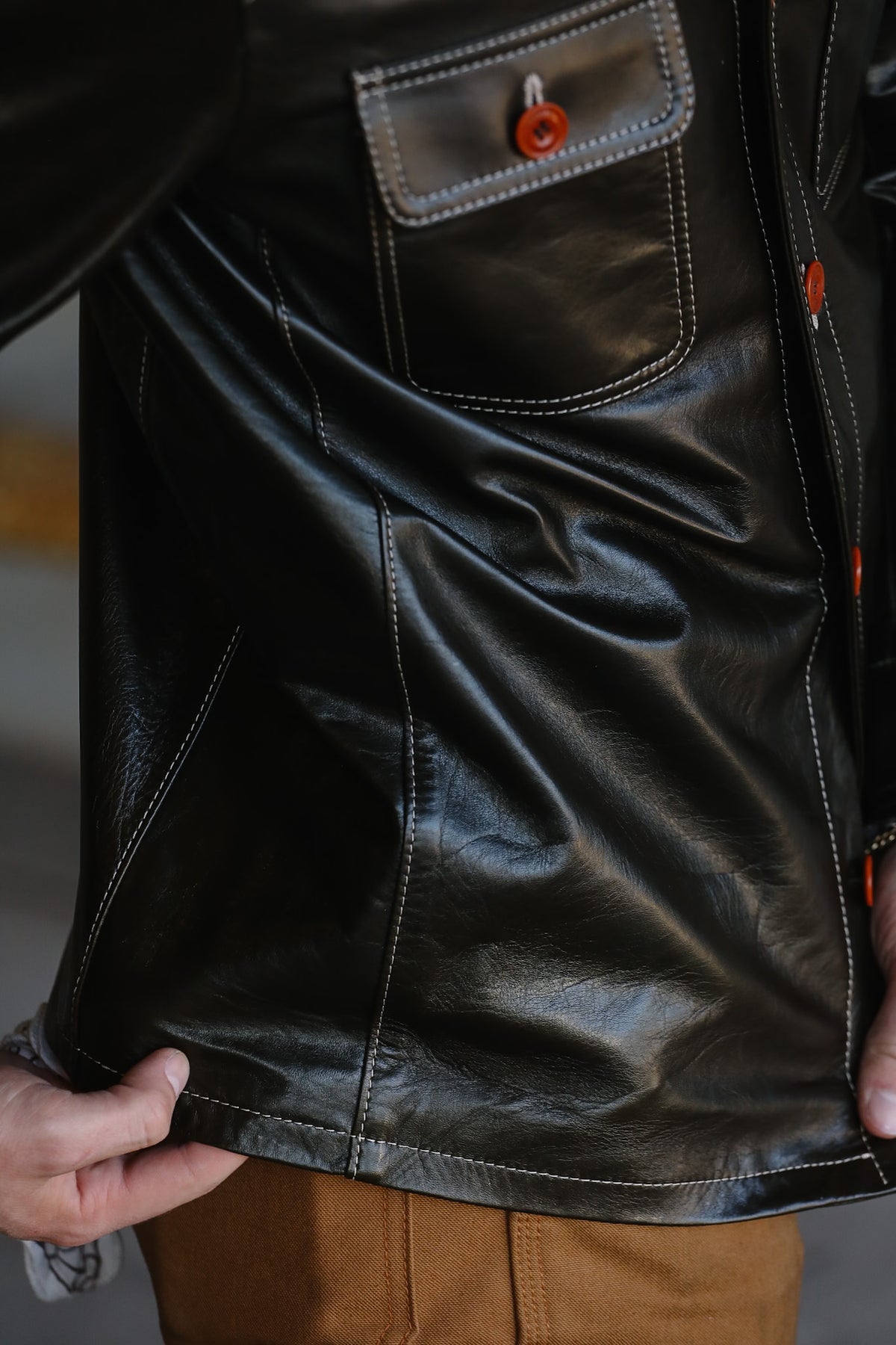 Y'2 OS-11 Oil Soft Horsehide Work Shirt- Olive