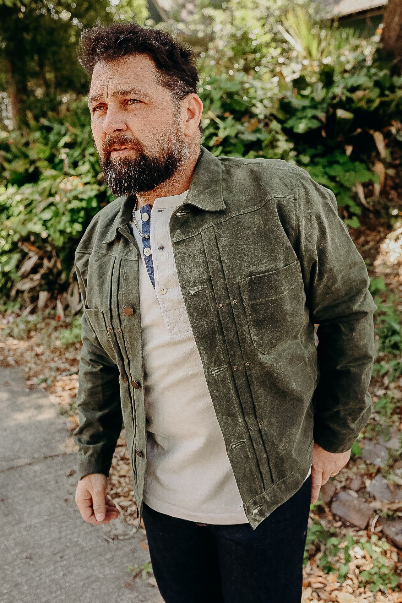 RJ-1 Riders Jacket - Waxed Canvas Olive for ISP