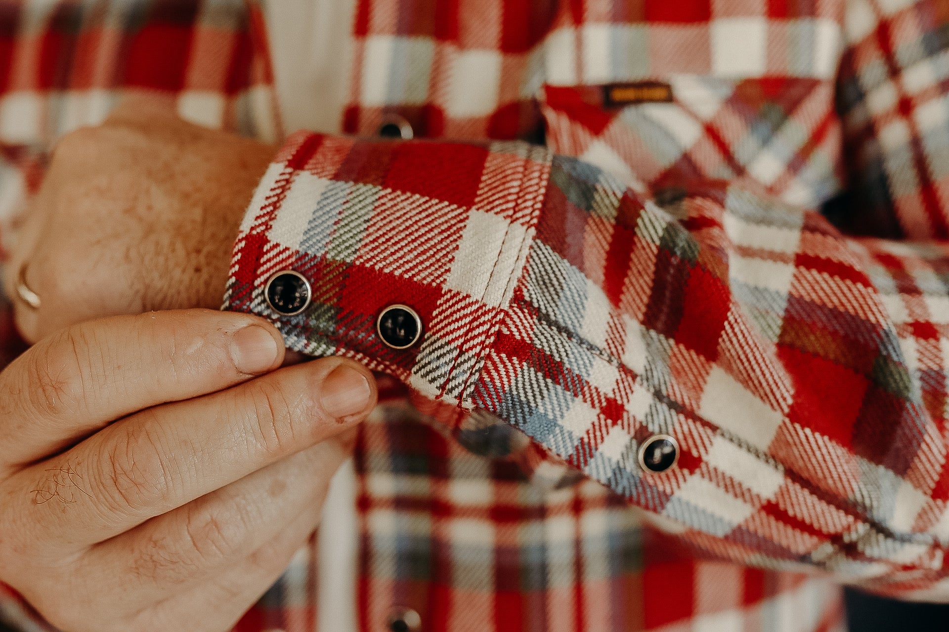 Ultra Heavy Flannel Crazy Check Western Shirt - Red