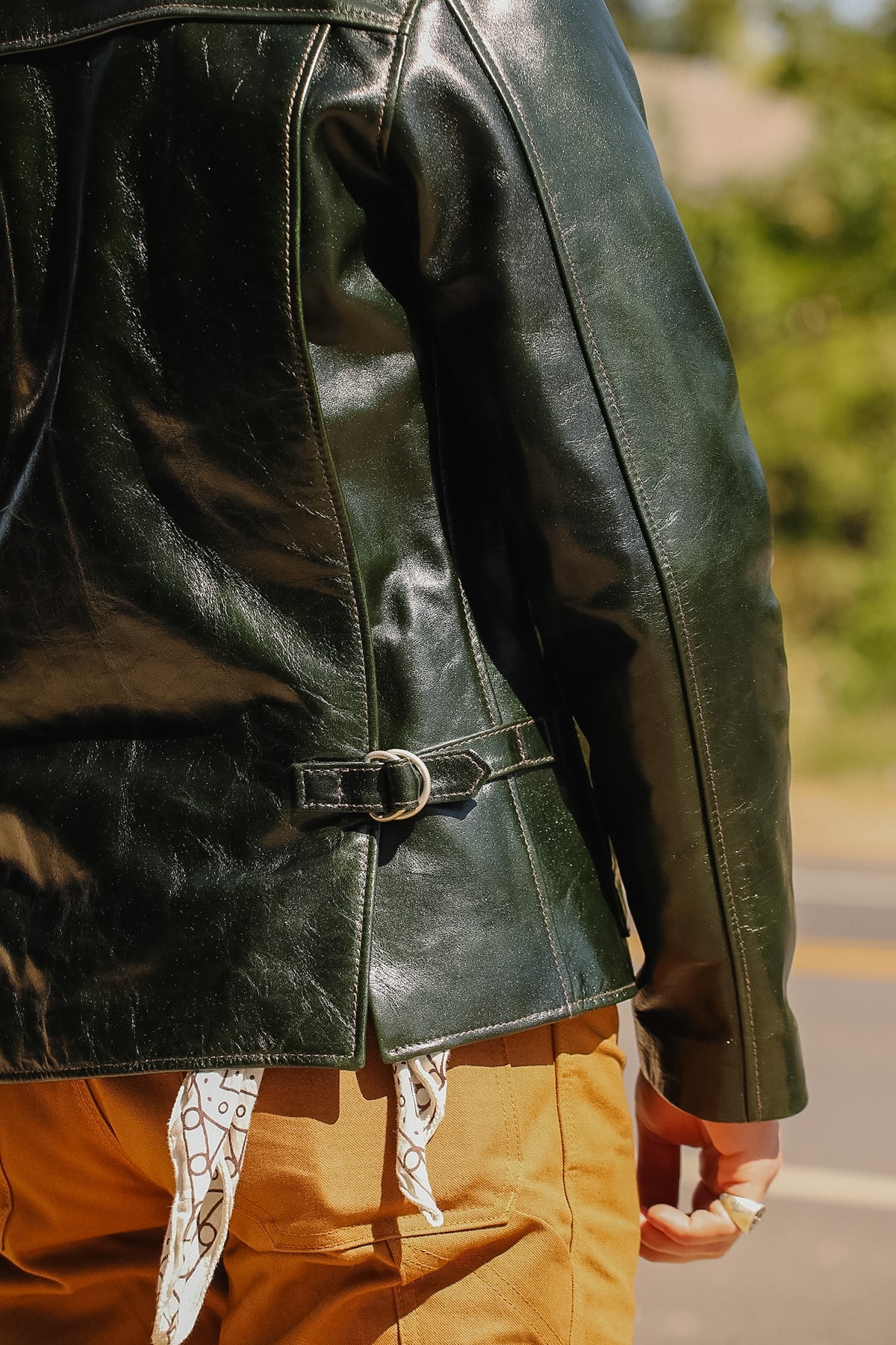Y'2 Y2-11 Oil Wax Horsehide Archaeologist Jacket- Olive Green