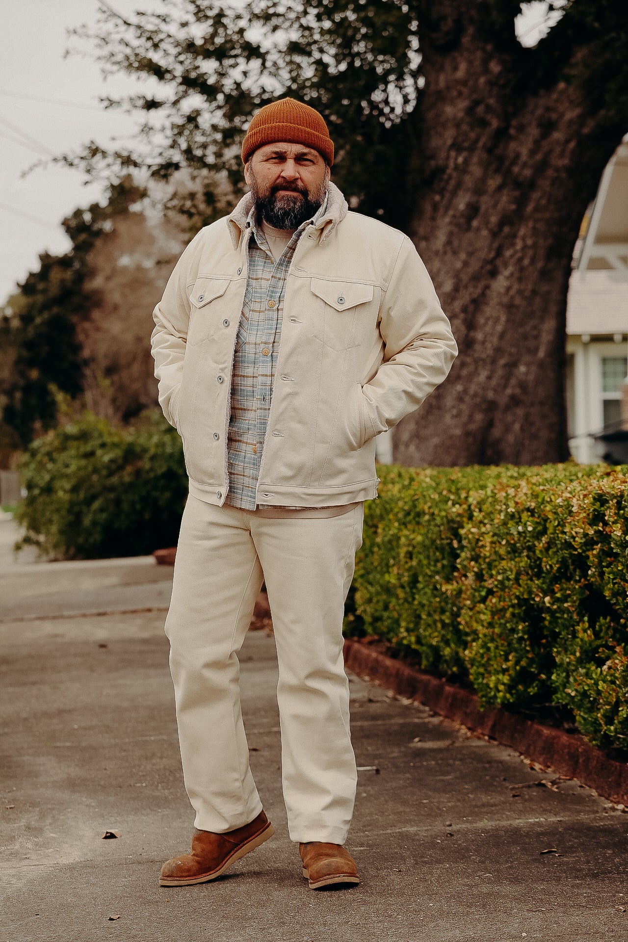 Sherpa Lined Type III- Organic Ecru Denim