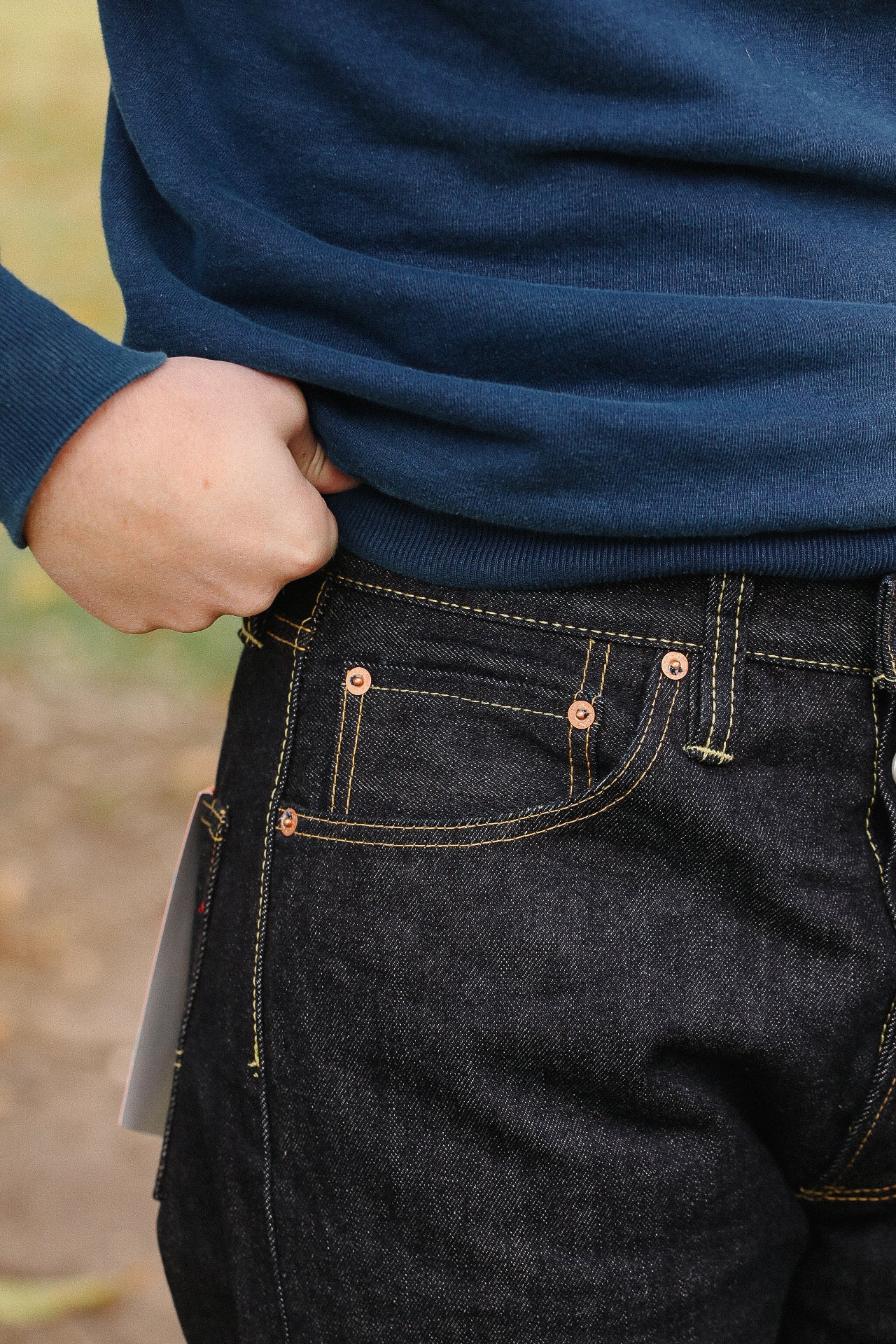 IH-1955S-142 14oz Selvedge Denim "1955" Vintage Tapered Cut Jeans - Indigo