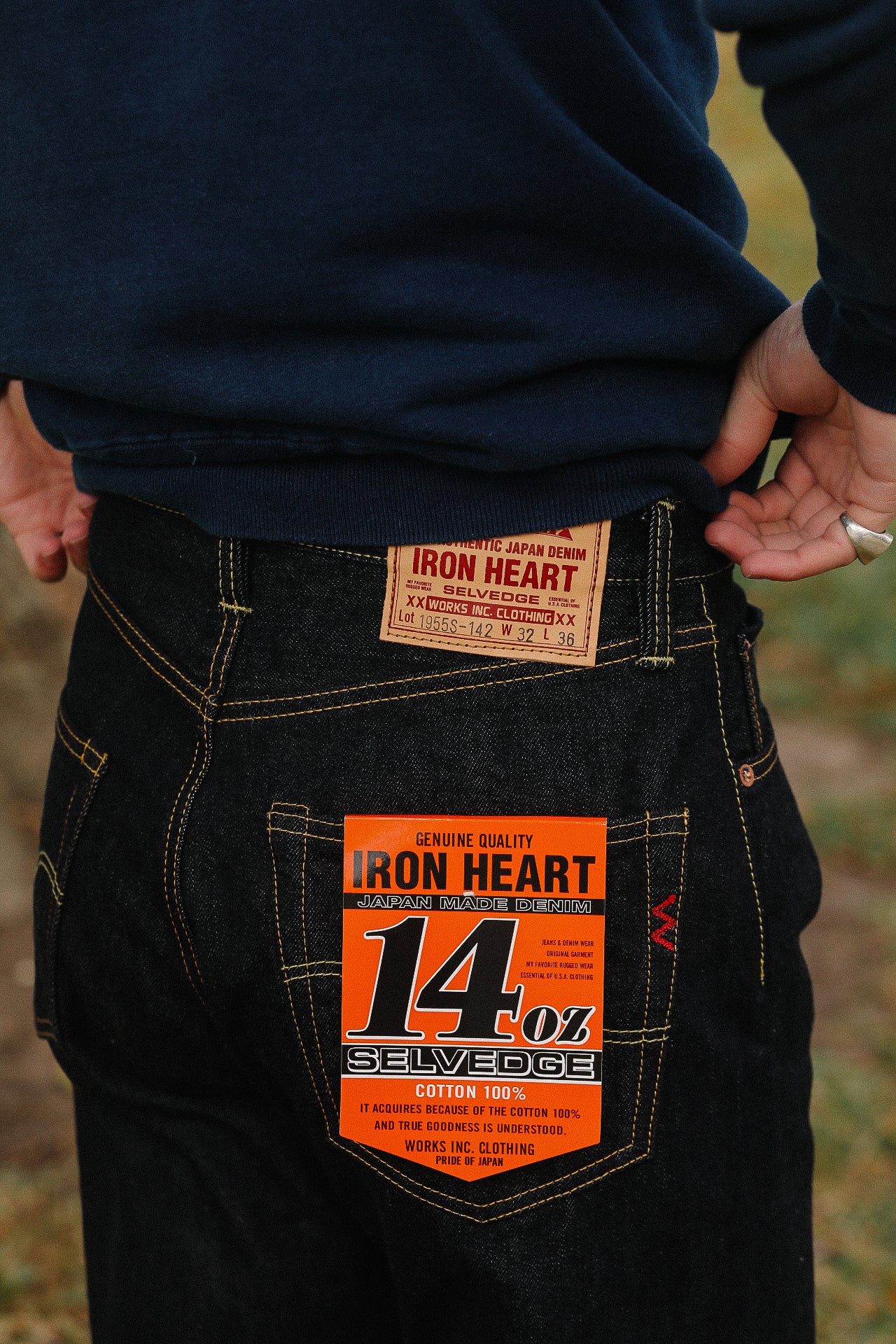 IH-1955S-142 14oz Selvedge Denim "1955" Vintage Tapered Cut Jeans - Indigo