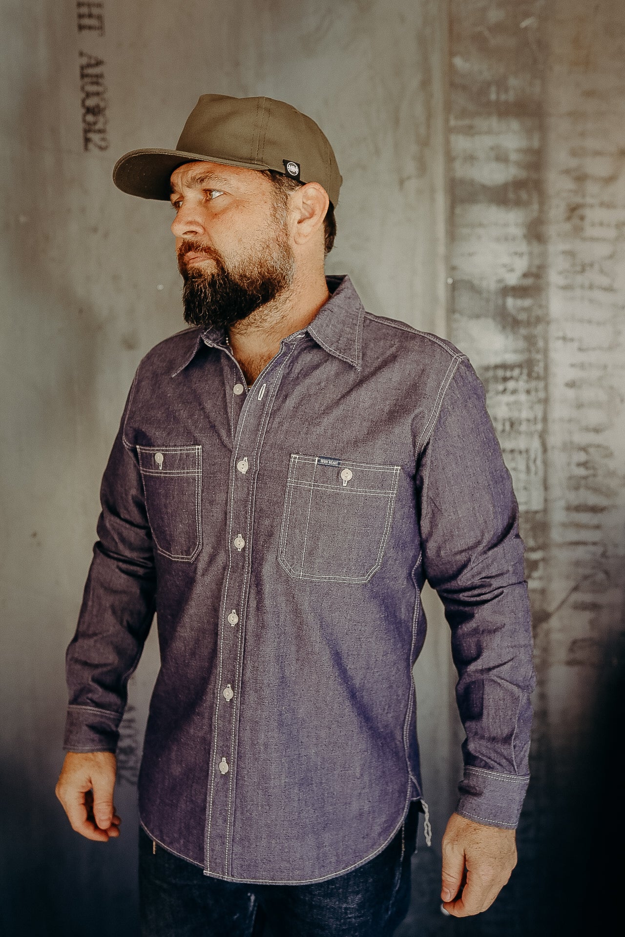 10oz Organic Chambray Work Shirt - Navy Blue