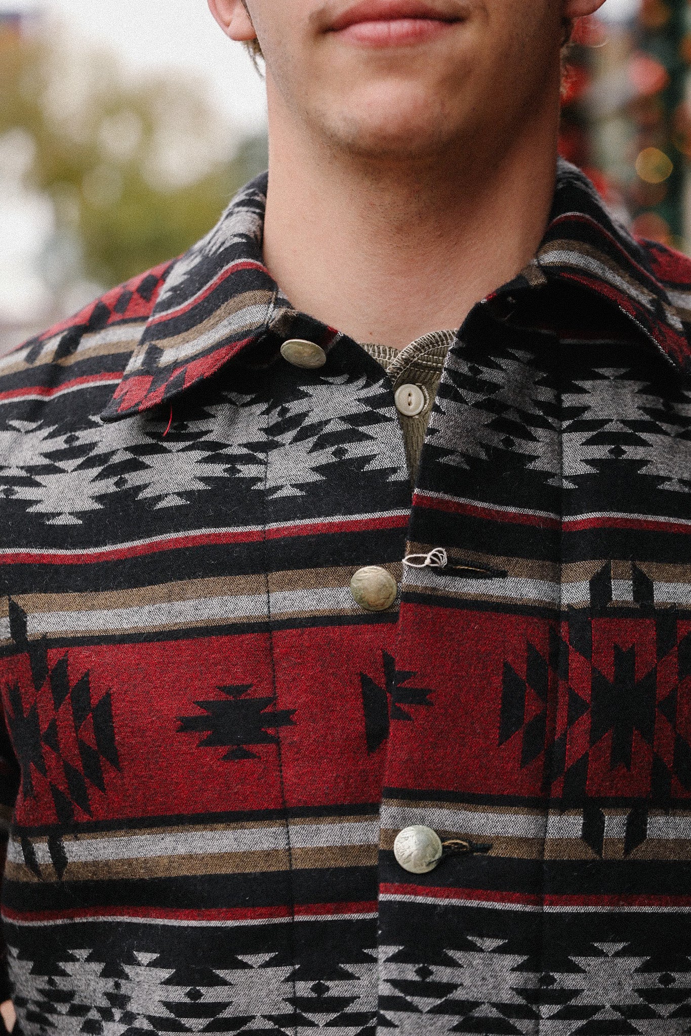 SC15827- Native American Jacquard Wool/Cotton Padded Work Jacket