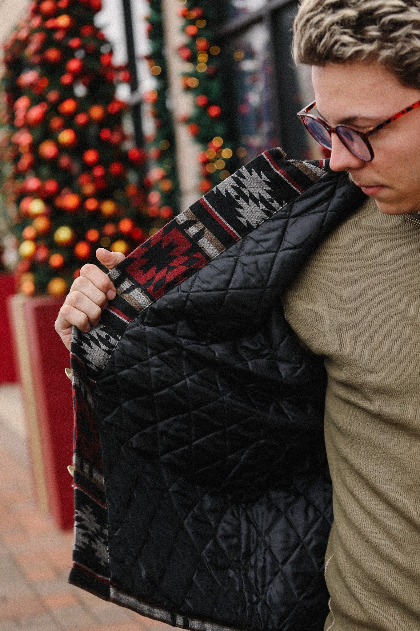 SC15827- Native American Jacquard Wool/Cotton Padded Work Jacket