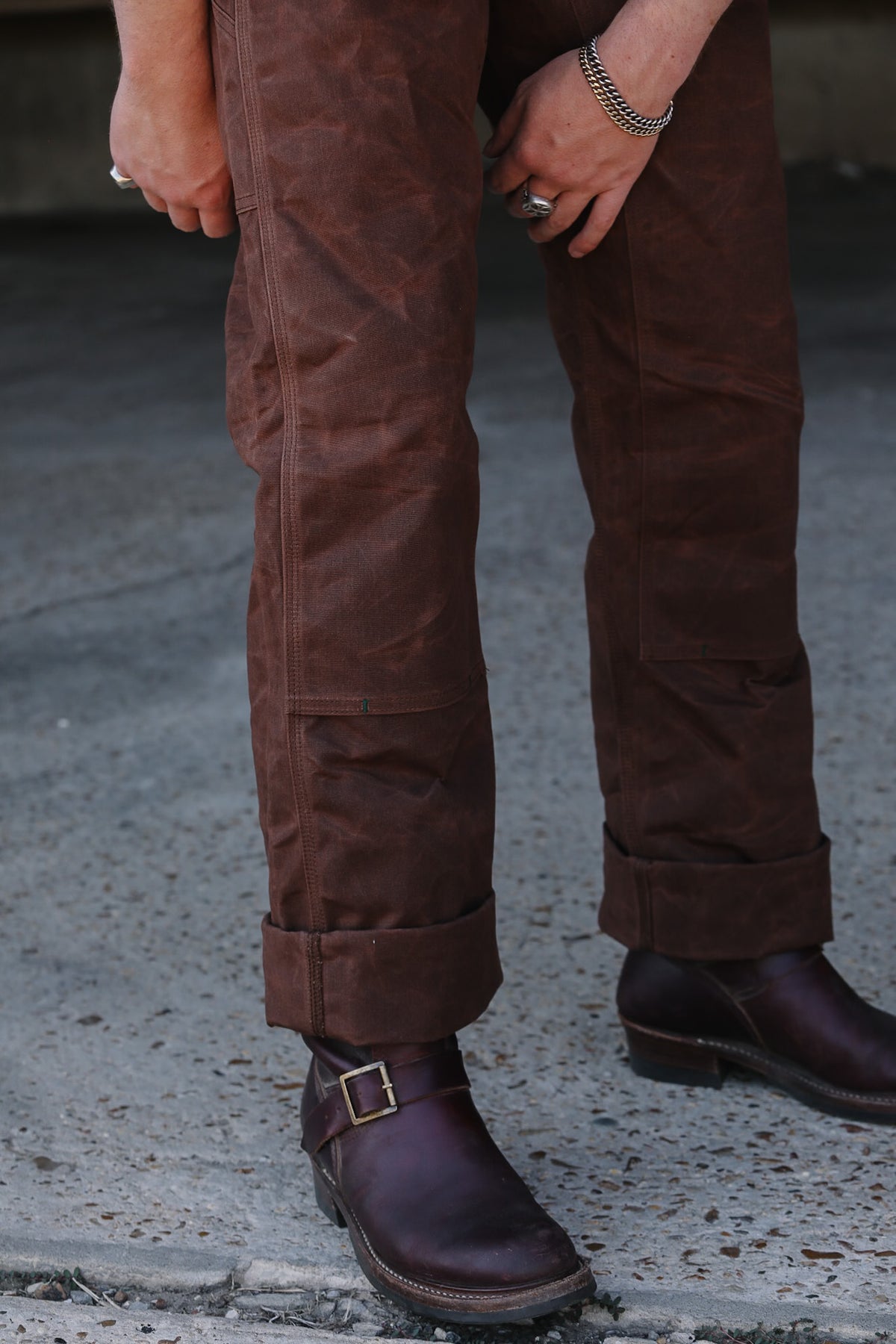Indigofera Wendell Pants- Coated Canvas Brown